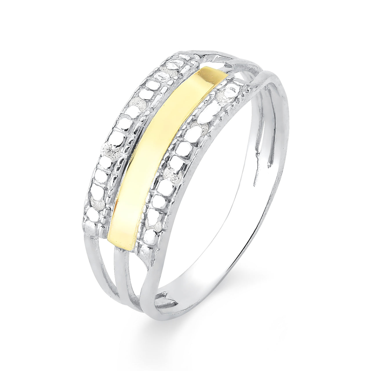 ANEL DE PRATA DOIS FILETES DE ZIRCONIA