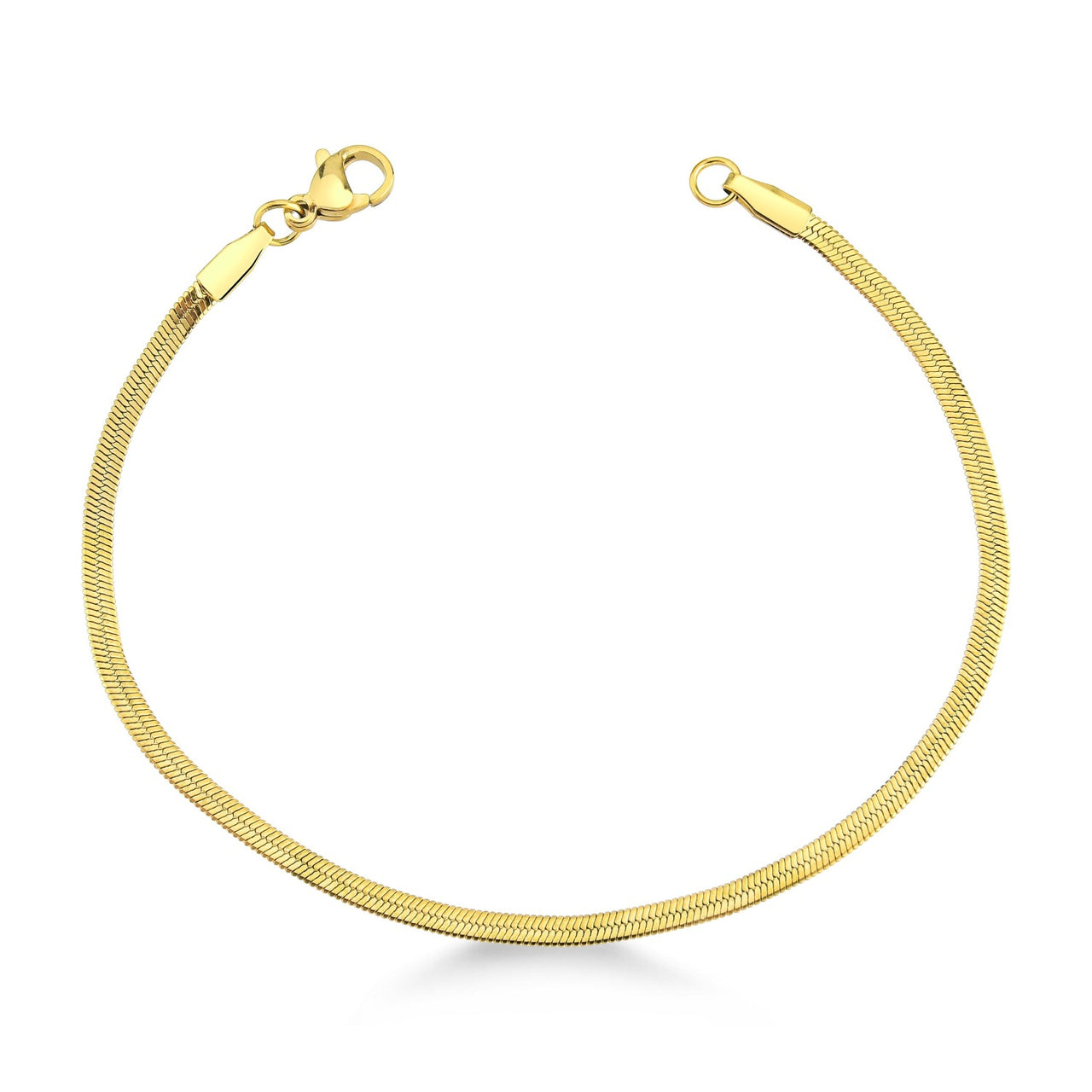 PULSEIRA MALHA FITA DOURADA 0,4 CM EM AÇO INOX