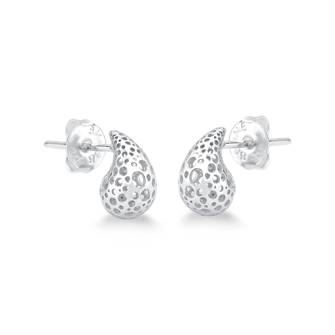 BRINCO DE PRATA 925 GOTA VAZADA DE BOLA PEQUENA