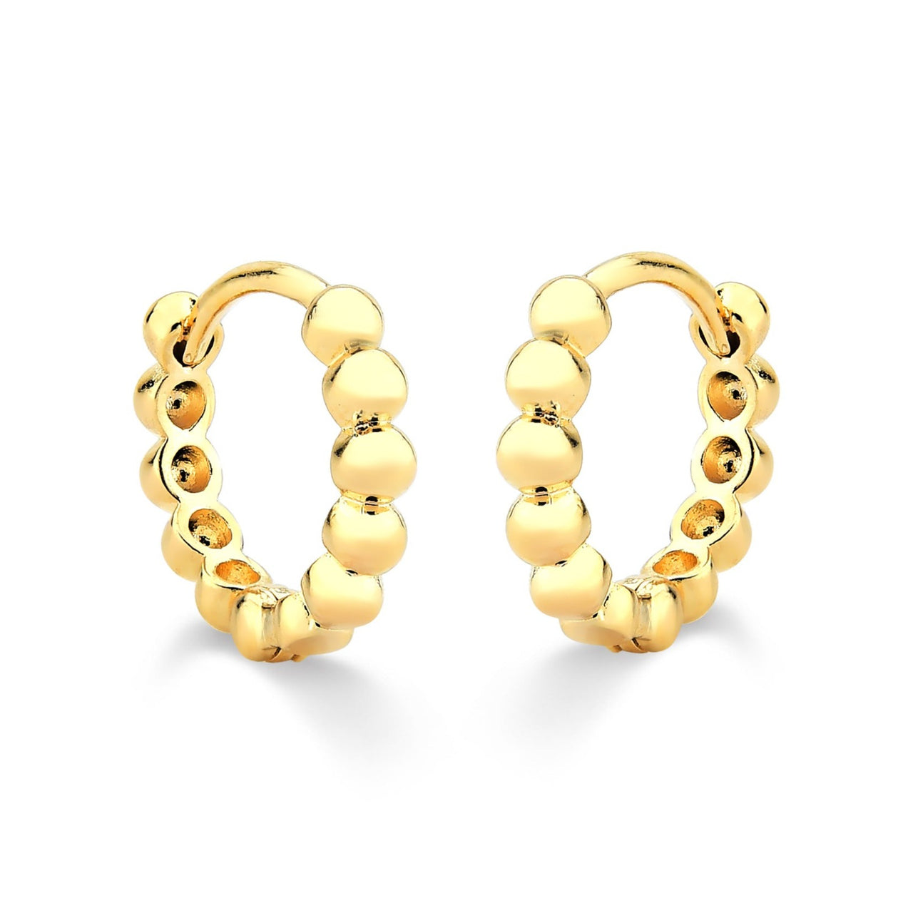 BRINCO ARGOLA COM BOLINHAS FOLHEADO A OURO 18K