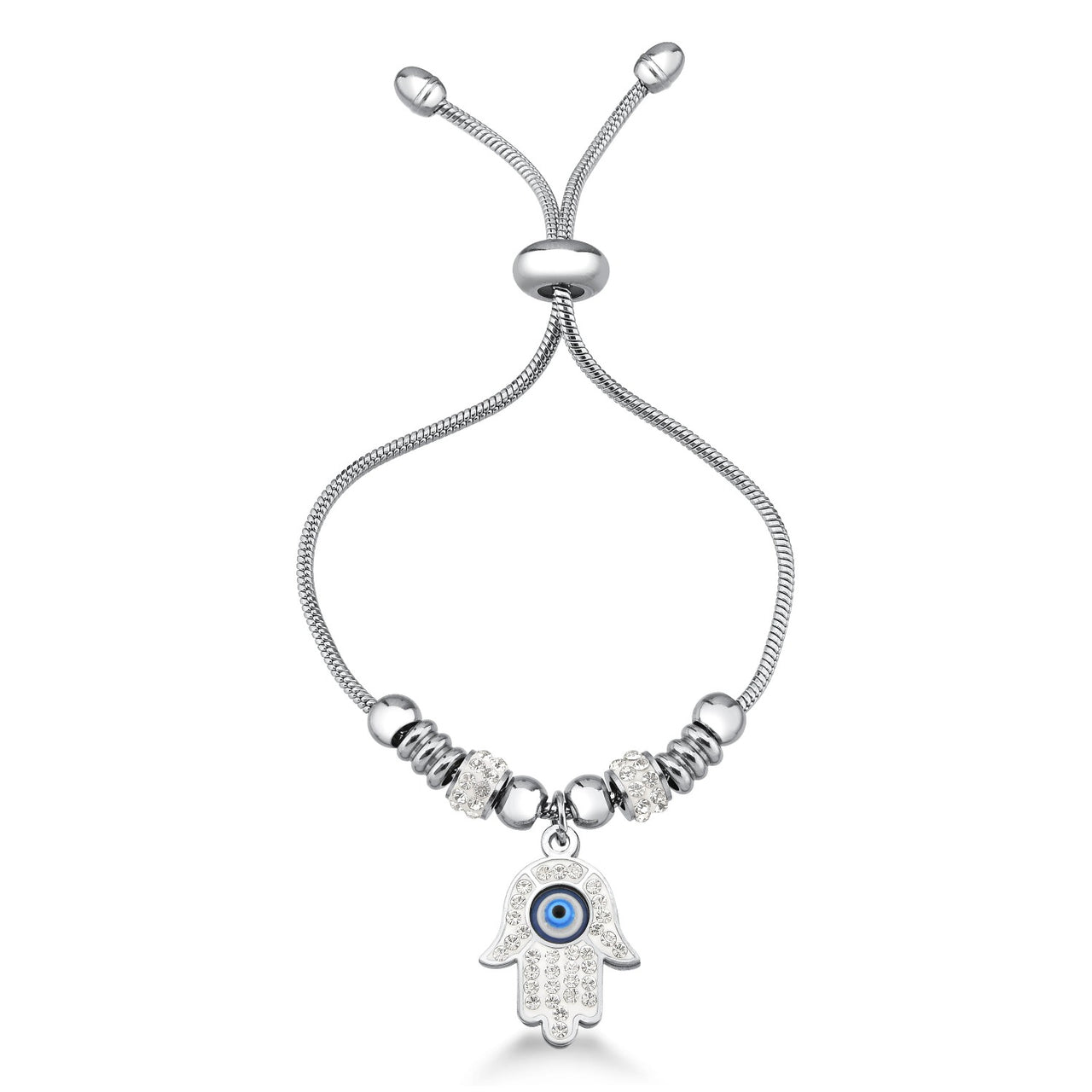 PULSEIRA MÃO DE FÁTIMA EM AÇO INOX