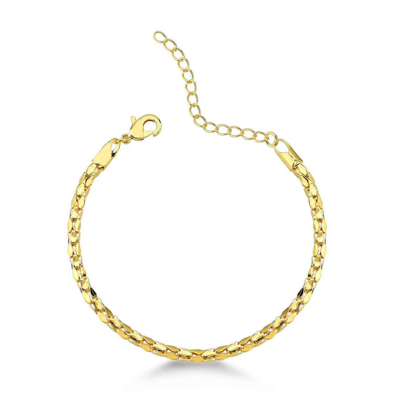 PULSEIRA MALHA ESCAMA MEDIA FOLHEADO A OURO 18K