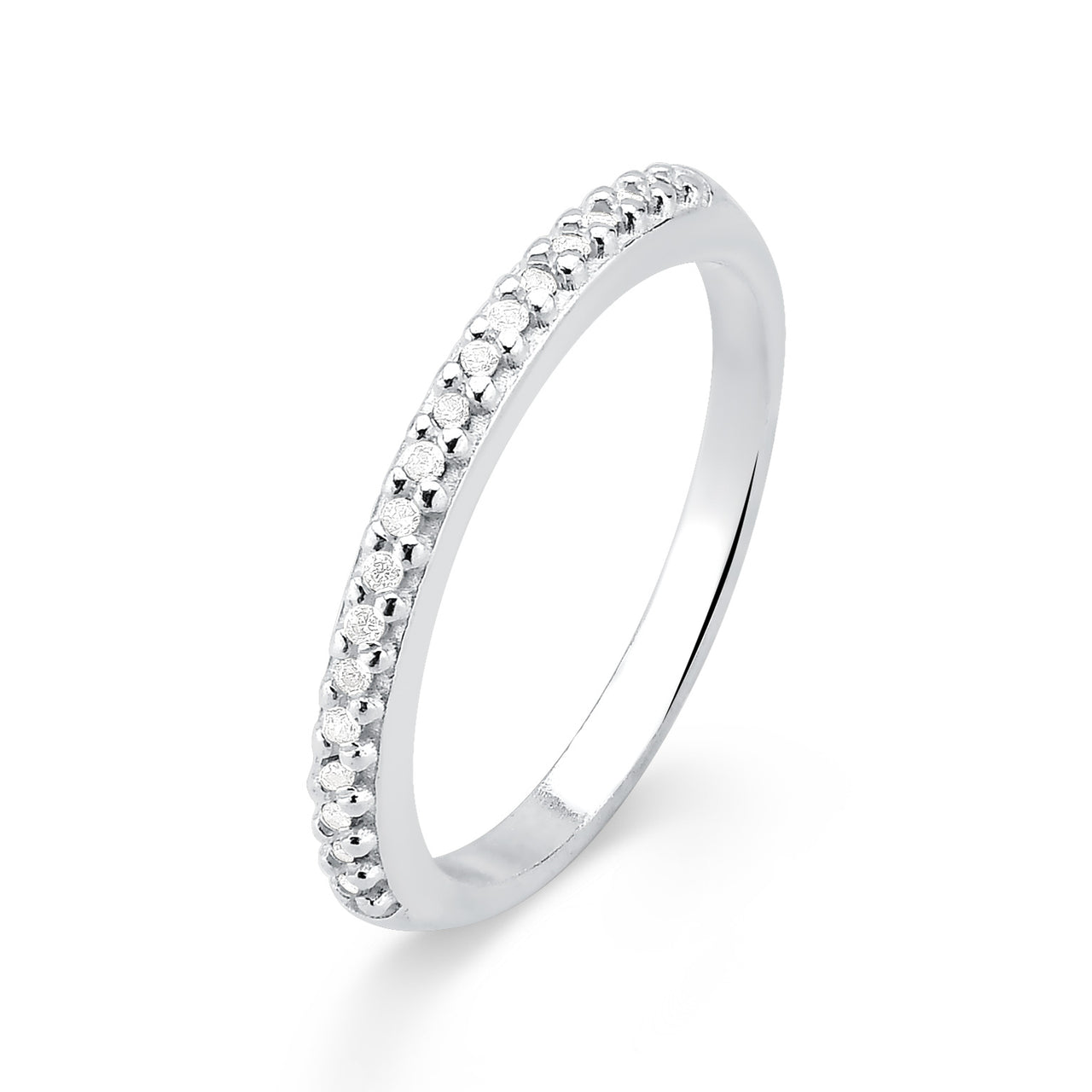 ANEL DE PRATA FILEIRA CRAVEJADA