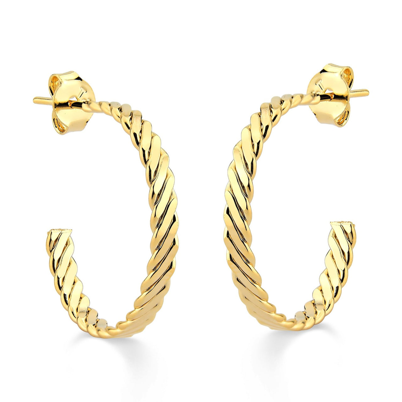 BRINCO DE ARGOLA GRANDE LISTRADA FOLHEADO A OURO 18K