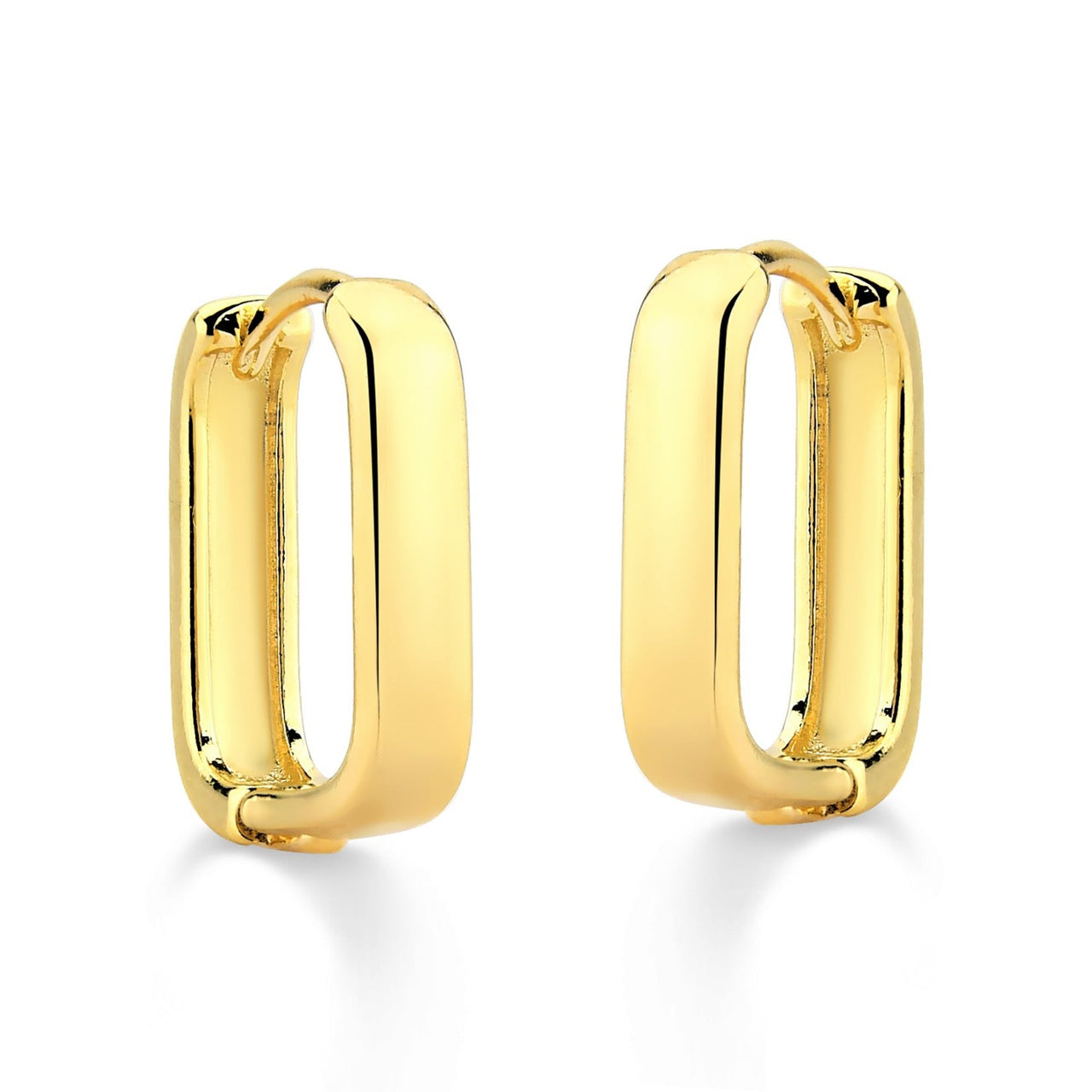 BRINCO DE ARGOLA QUADRADA FOLHEADO A OURO 18K