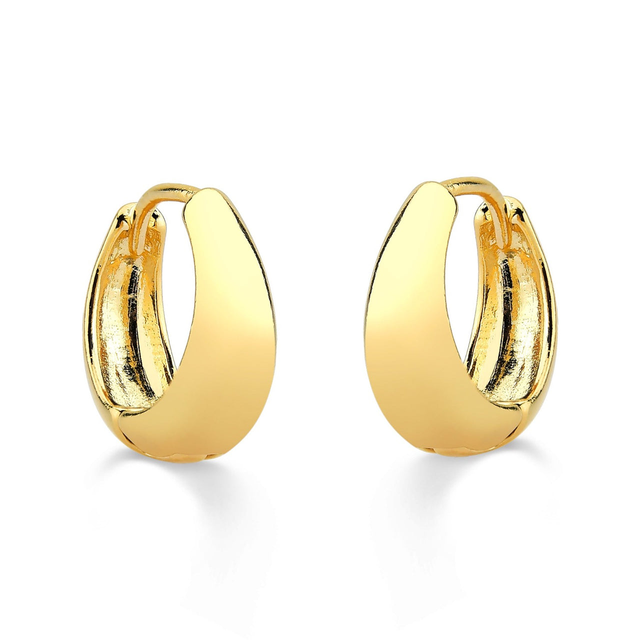 BRINCO DE ARGOLA GRANDE LISA FOLHEADO A OURO 18K