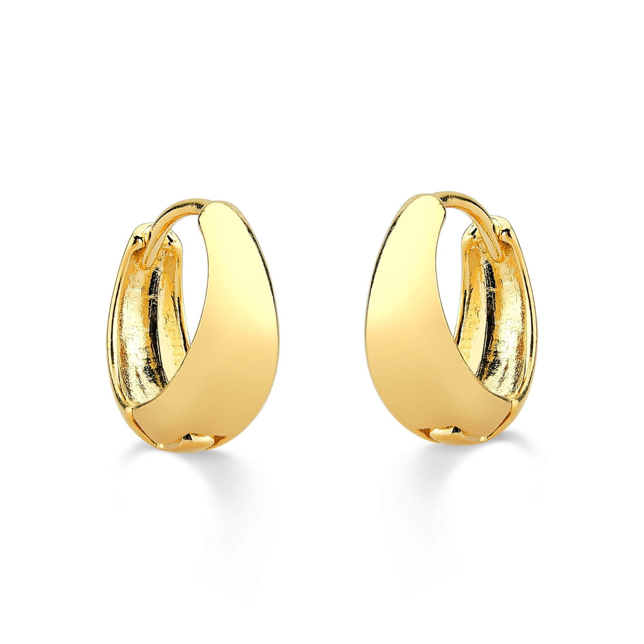 BRINCO DE ARGOLA MEDIANA LISA FOLHEADO A OURO 18K