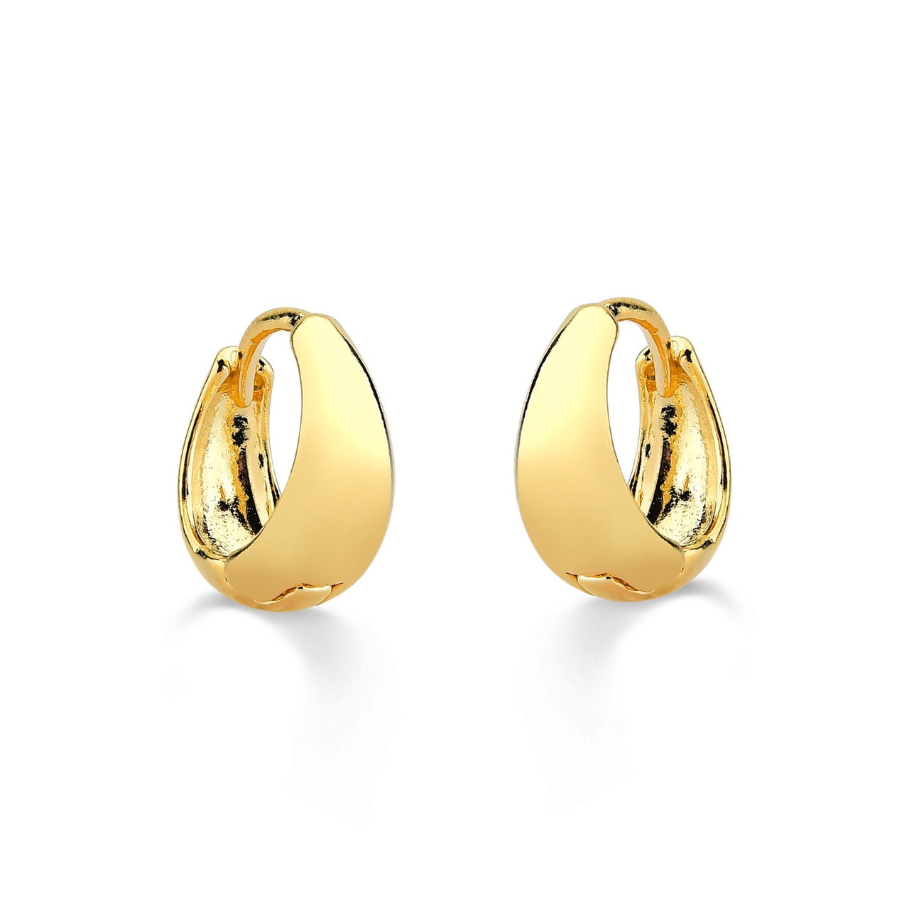 BRINCO DE ARGOLA MEDIA LISA FOLHEADO A OURO 18K