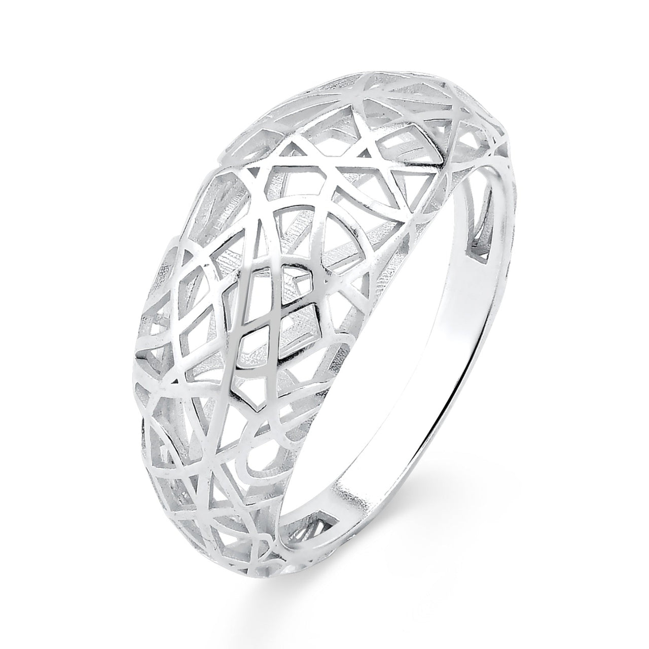 ANEL DE PRATA GEOMÉTRICO VAZADO