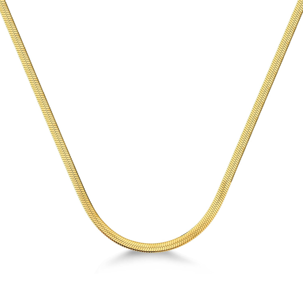 COLAR MALHA FITA DOURADA EM AÇO INOX
