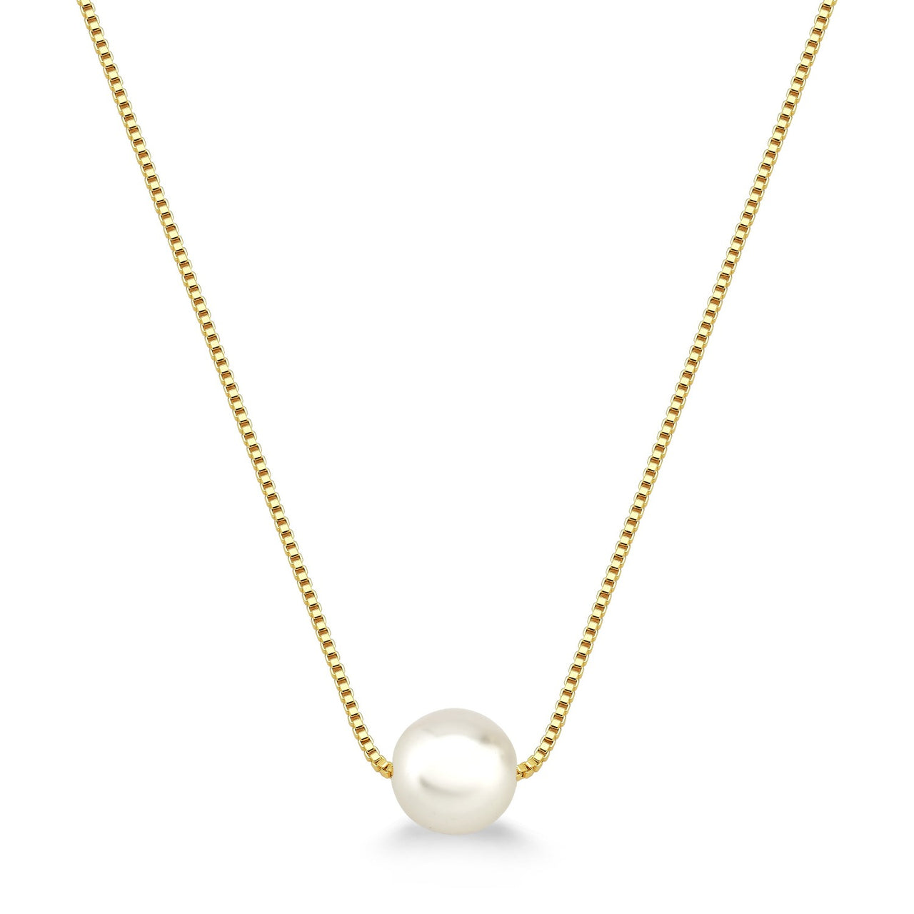 COLAR COM PÉROLA 40CM FOLHEADO A OURO 18K