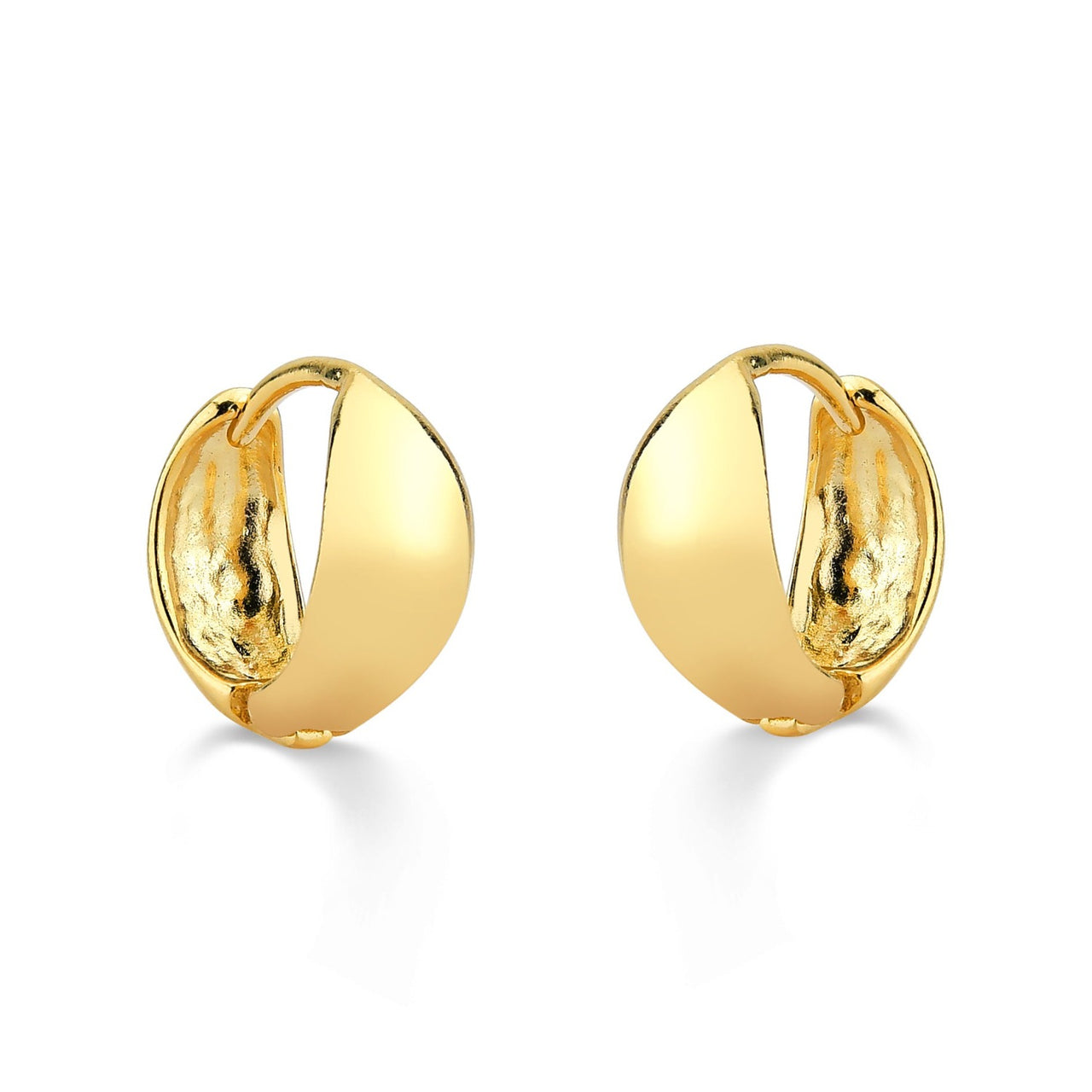 BRINCO DE ARGOLA PEQUENA LISA FOLHEADO A OURO 18K