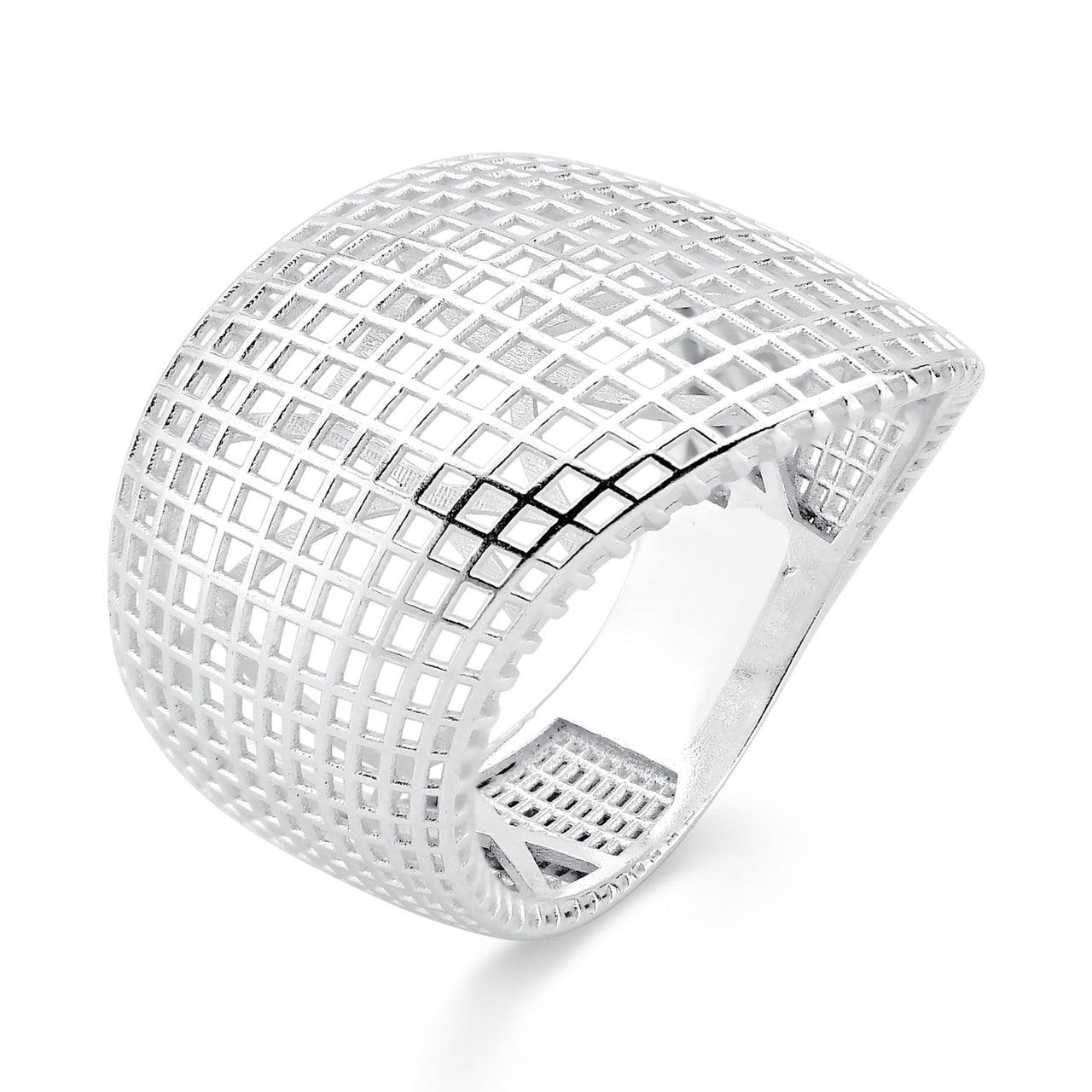 ANEL DE PRATA OVALADO GRANDE VAZADO