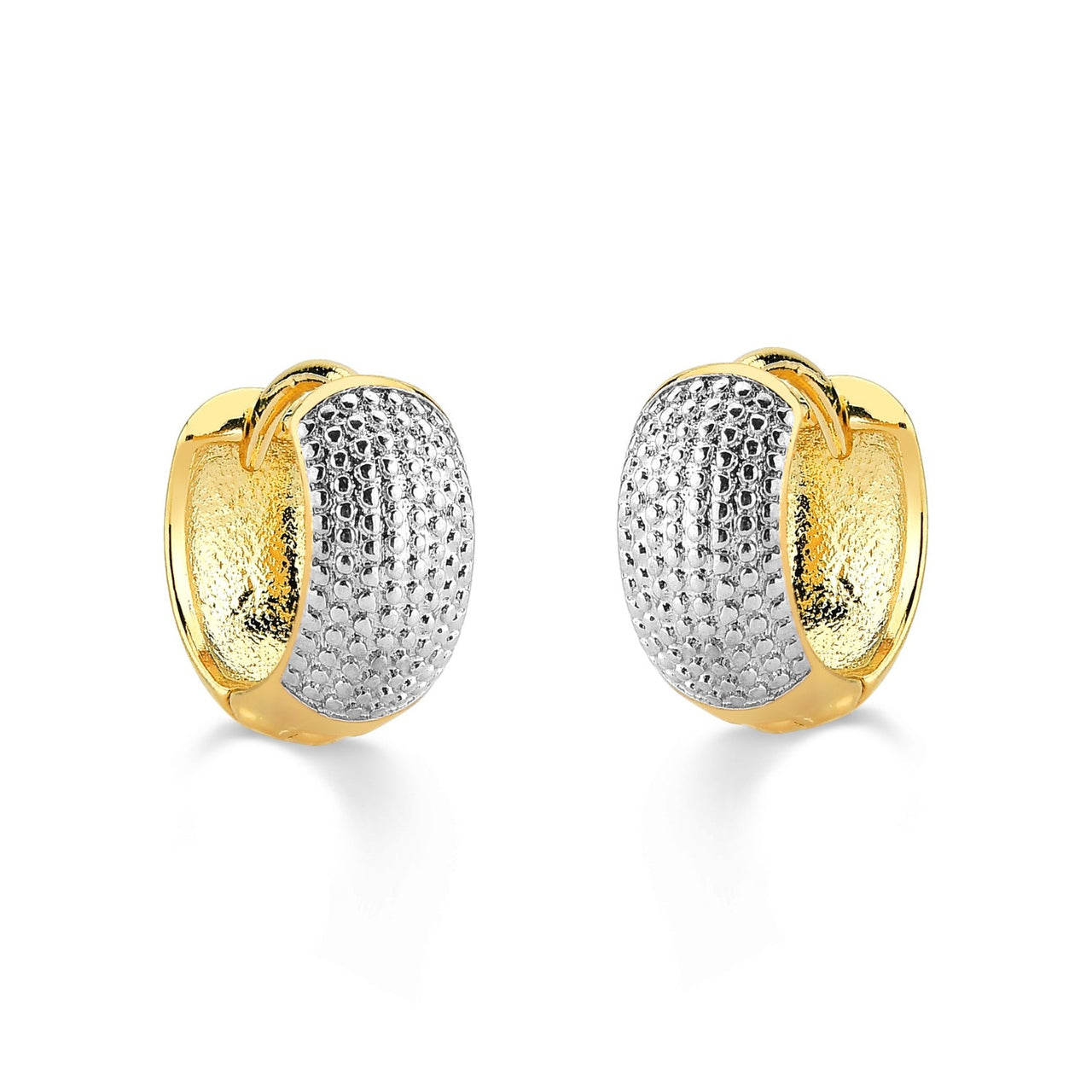 BRINCO DE ARGOLA MEDIA LARGA FOLHEADO A OURO 18K