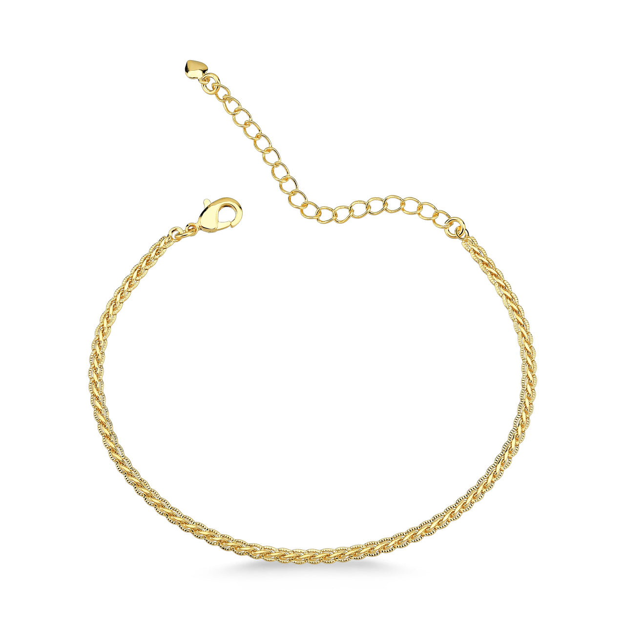 PULSEIRA TRANÇADA FOLHEADA A OURO 18K