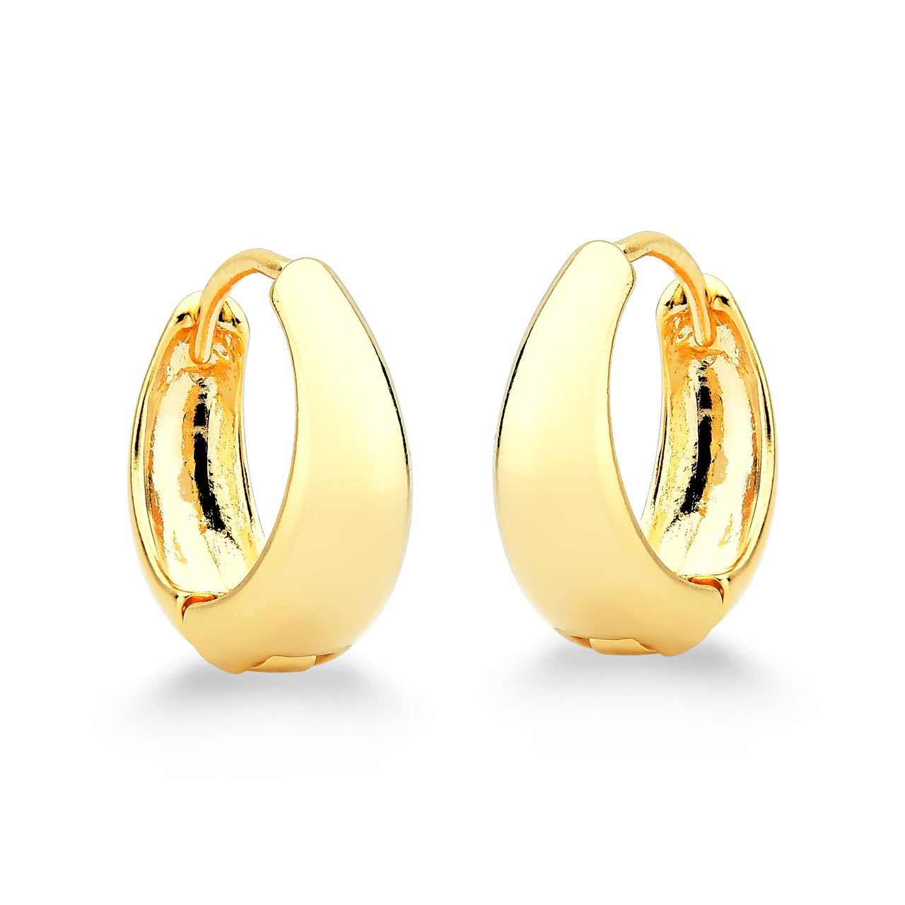 BRINCO ARGOLA LISA MÉDIA FOLHEADO A OURO 18K