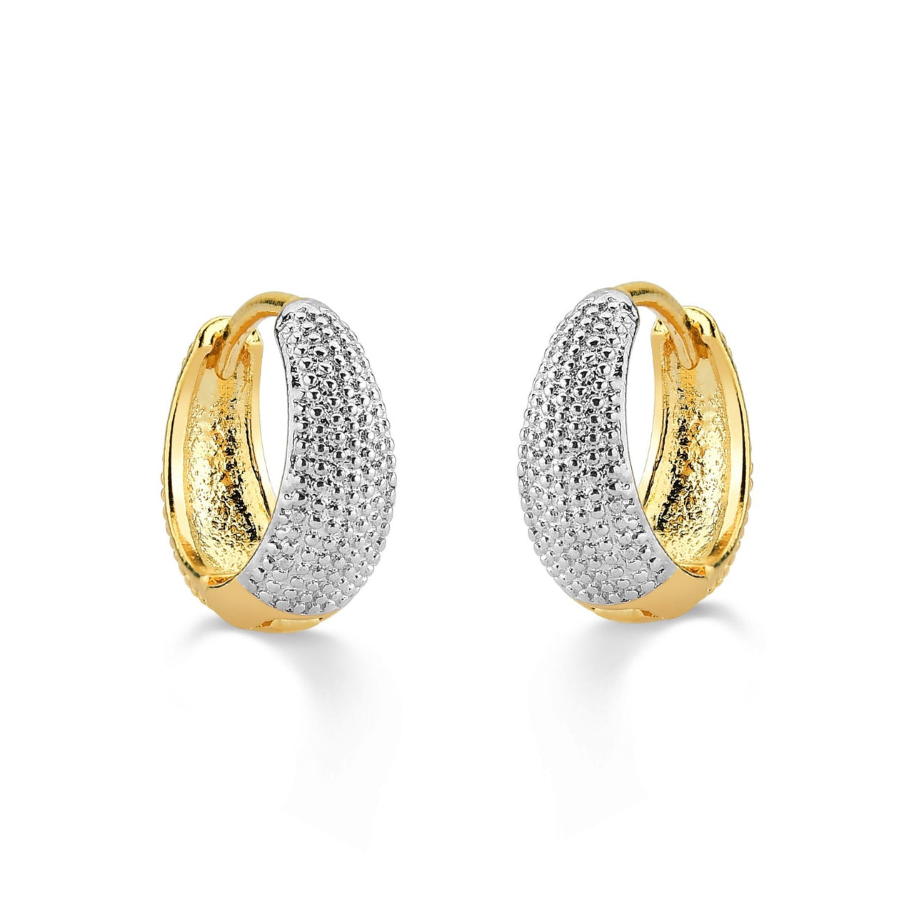 BRINCO DE ARGOLA GRANDE ESTILO GOTA DE CLICK FOLHEADO A OURO 18K