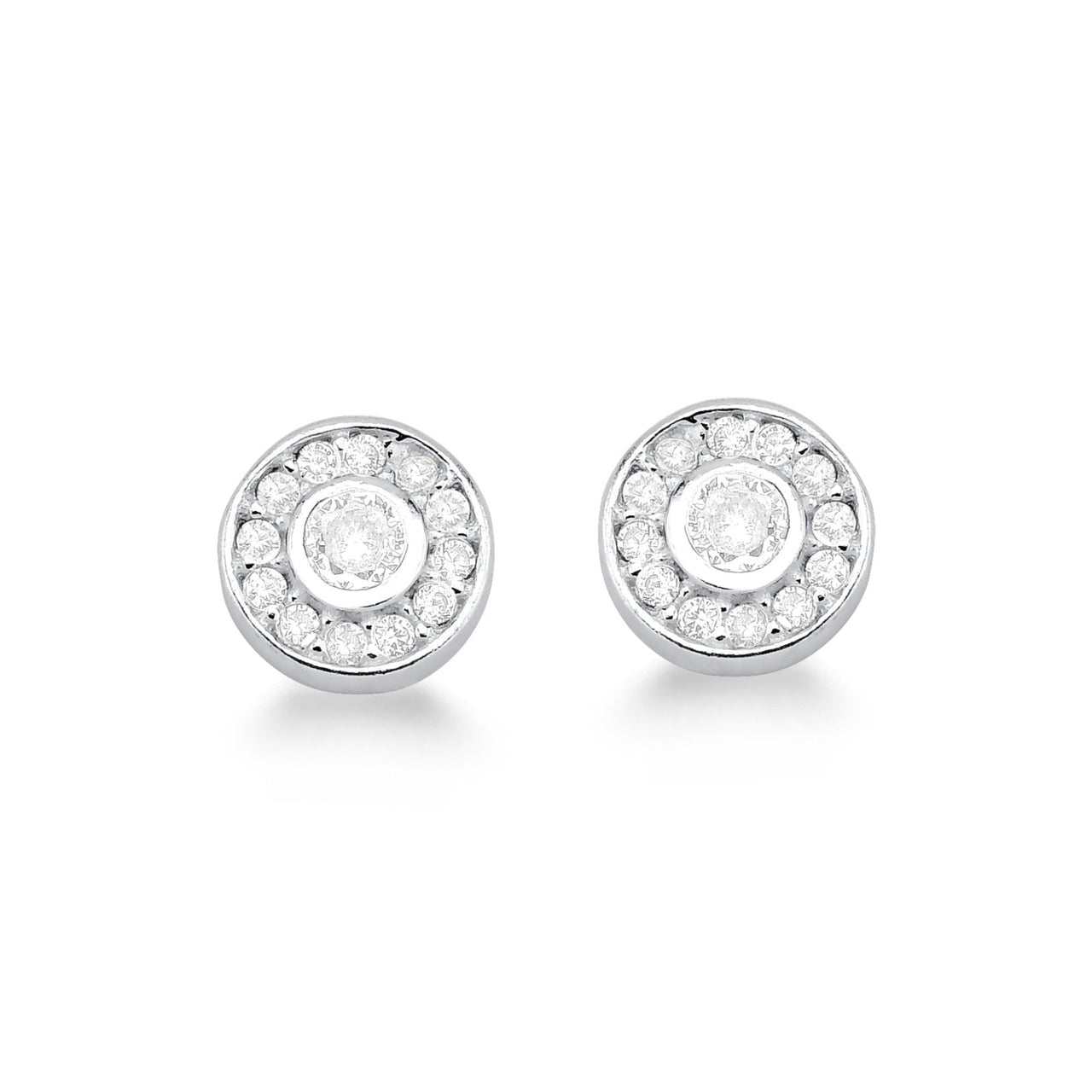 BRINCO DE PRATA 925 REDONDO CRAVEJADO DE ZIRCONIAS