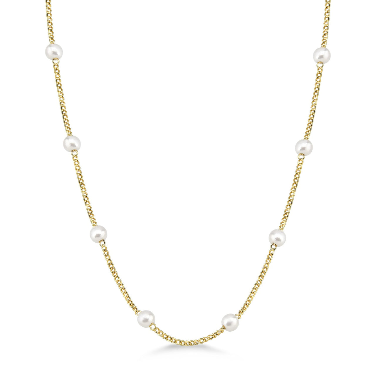 COLAR COM BOLINHAS DE PÉROLA FOLHEADO A OURO 18K