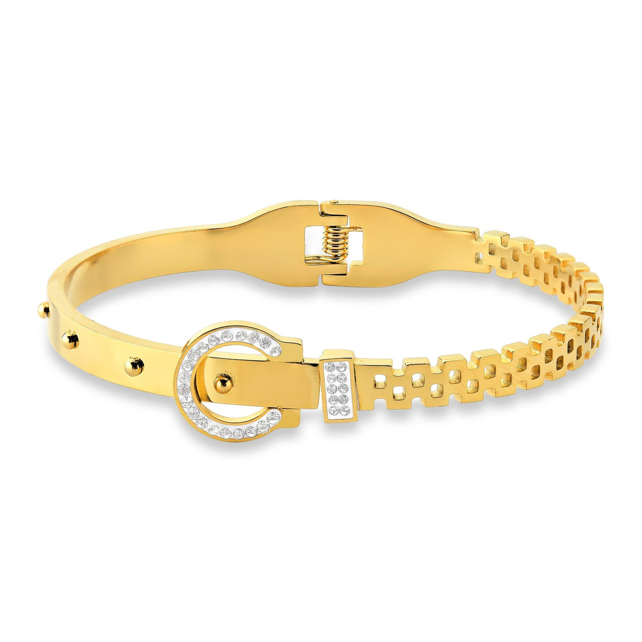 BRACELETE CINTO ESTILIZADO DOURADO EM AÇO INOX