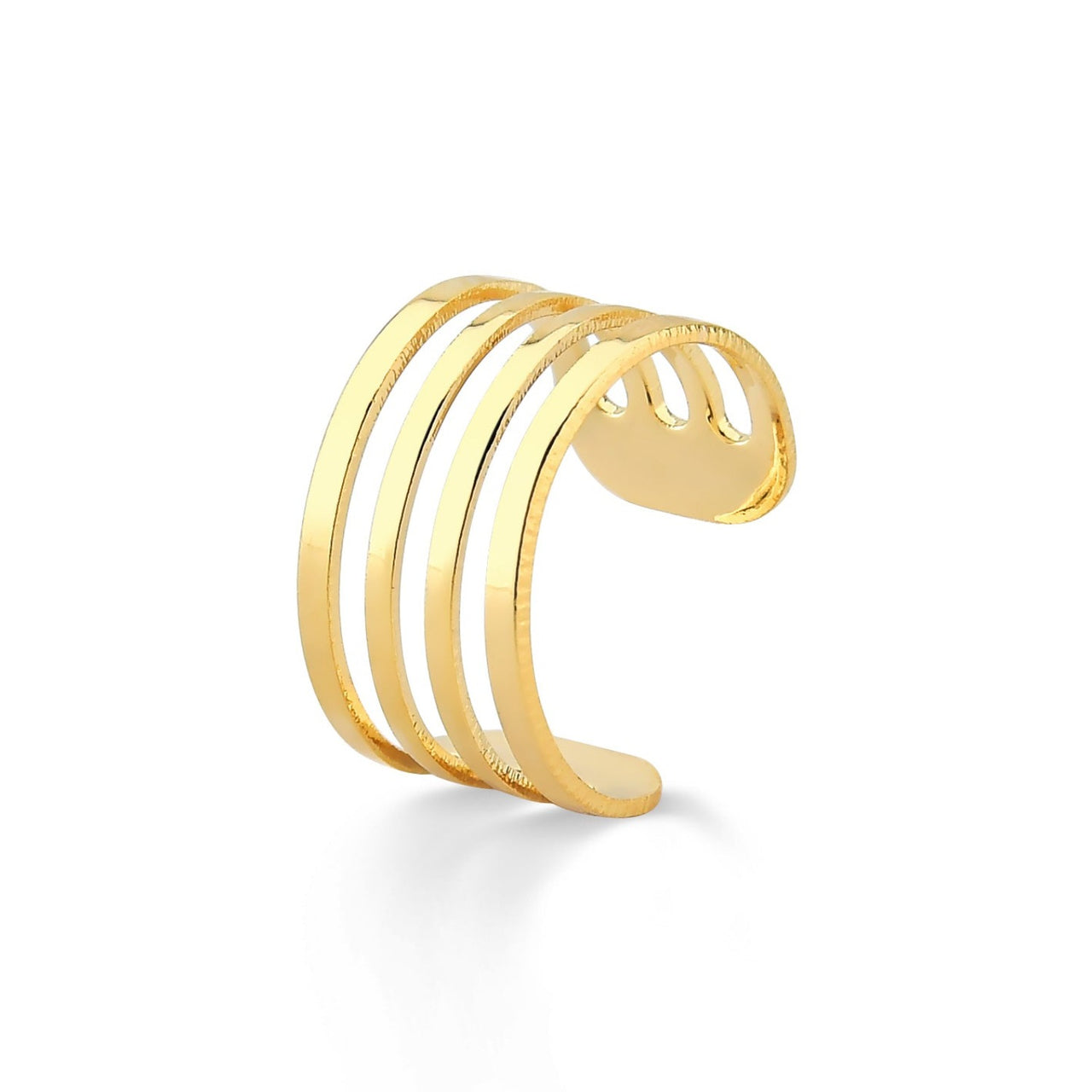 PIERCNG DE ORELHA 4 LISTRAS FOLHEADO A OURO 18K