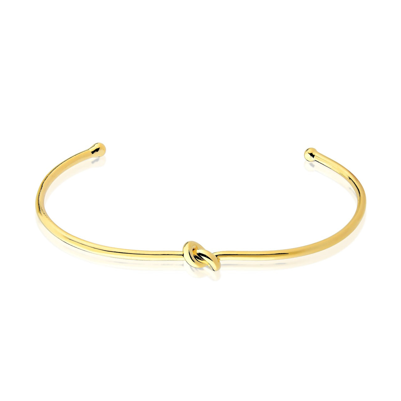 BRACELETE ARO RÍGIDO COM NÓ FOLHEADO A OURO 18K