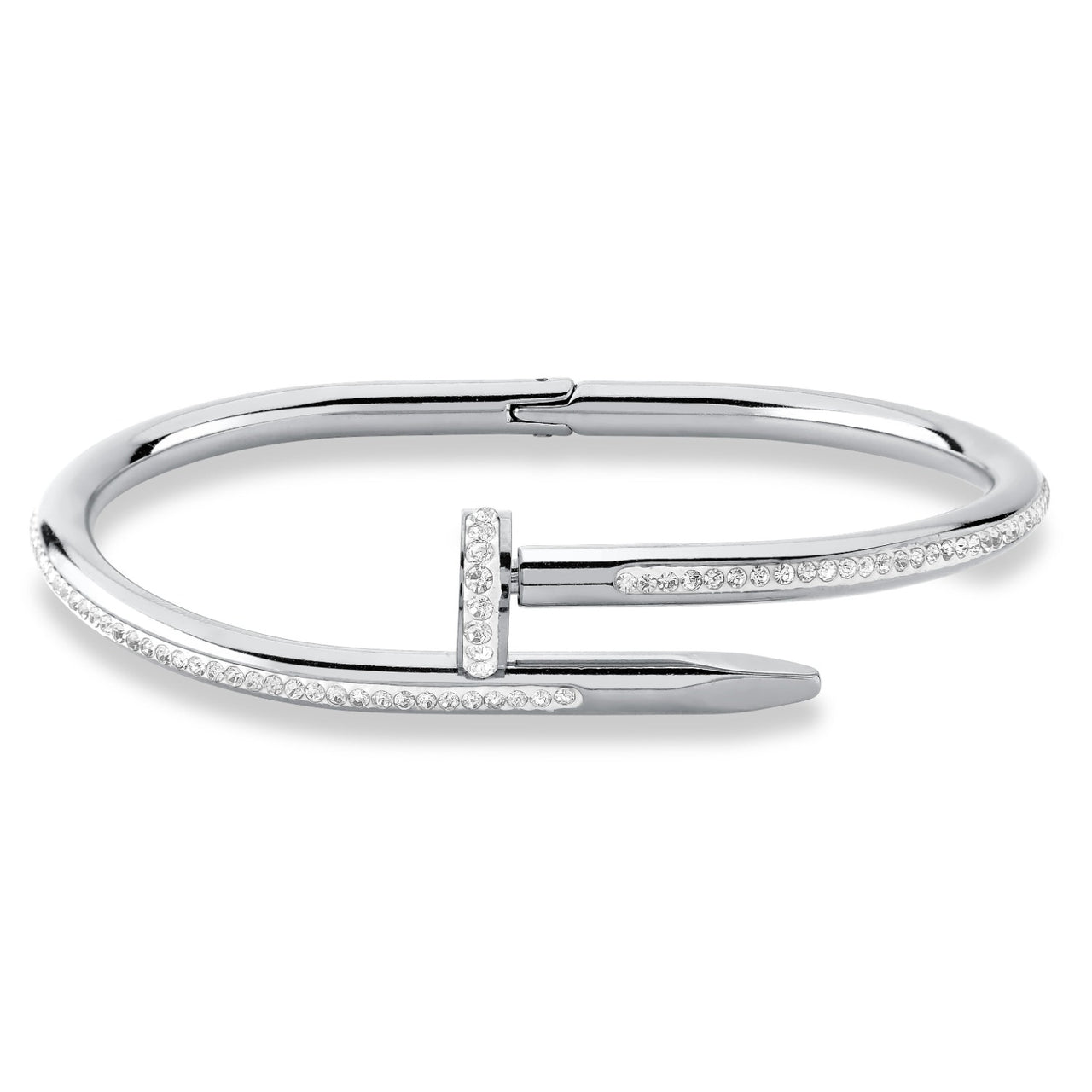 BRACELETE PREGO PRATEADO EM AÇO INOX