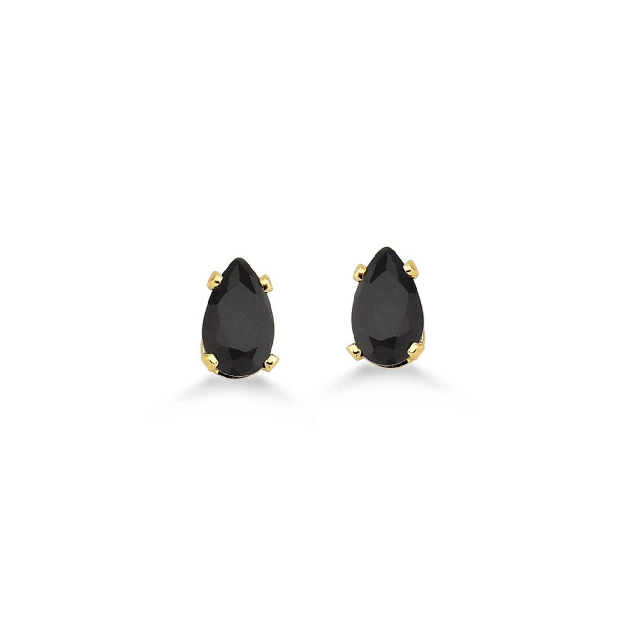 BRINCO GOTA ZIRCÔNIA PRETO FOLHEADO A OURO 18K
