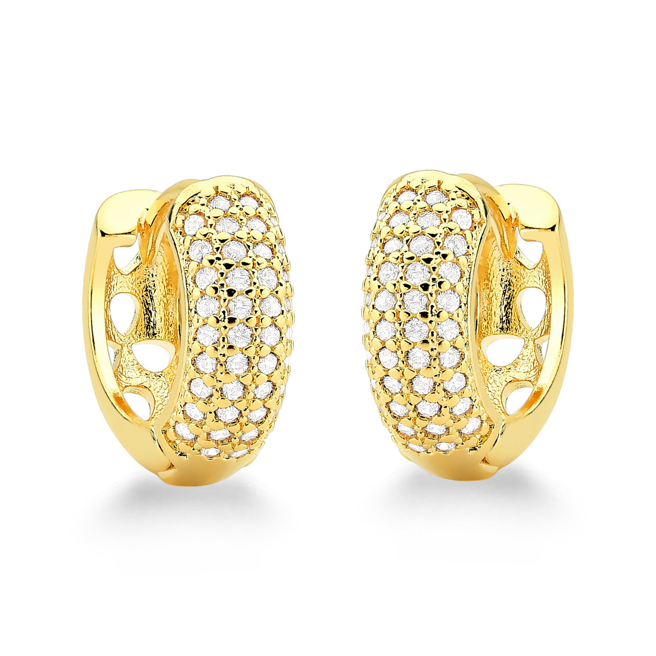 BRINCO ARGOLA CRAVEJADO M FOLHEADO A OURO 18K