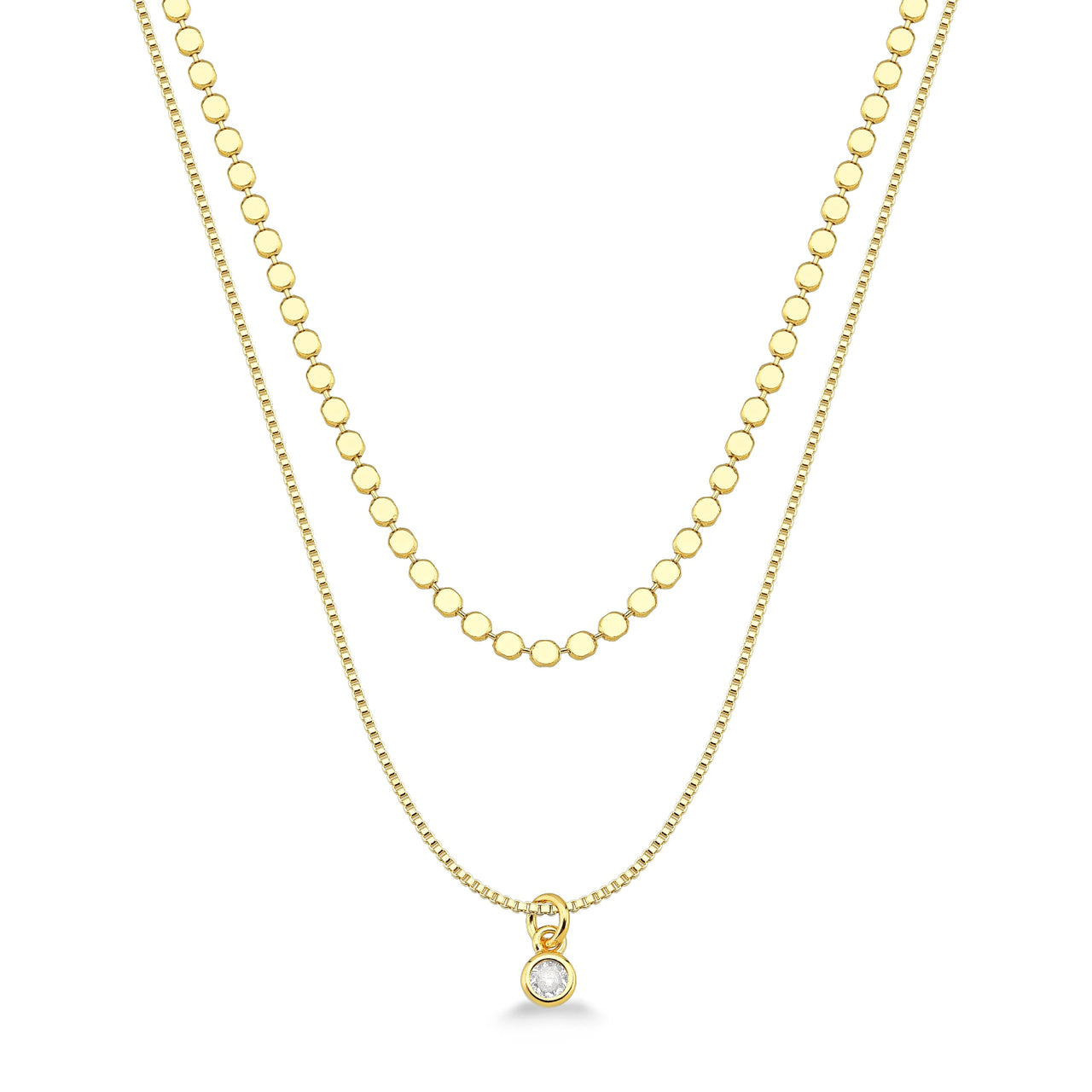 COLAR CHOKER DUPLA BOLINHA  FOLHEADO A OURO 18K
