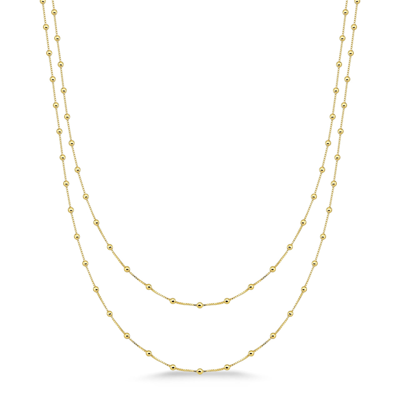 COLAR CHOKER DUPLA COM BOLINHAS  FOLHEADO A OURO 18K