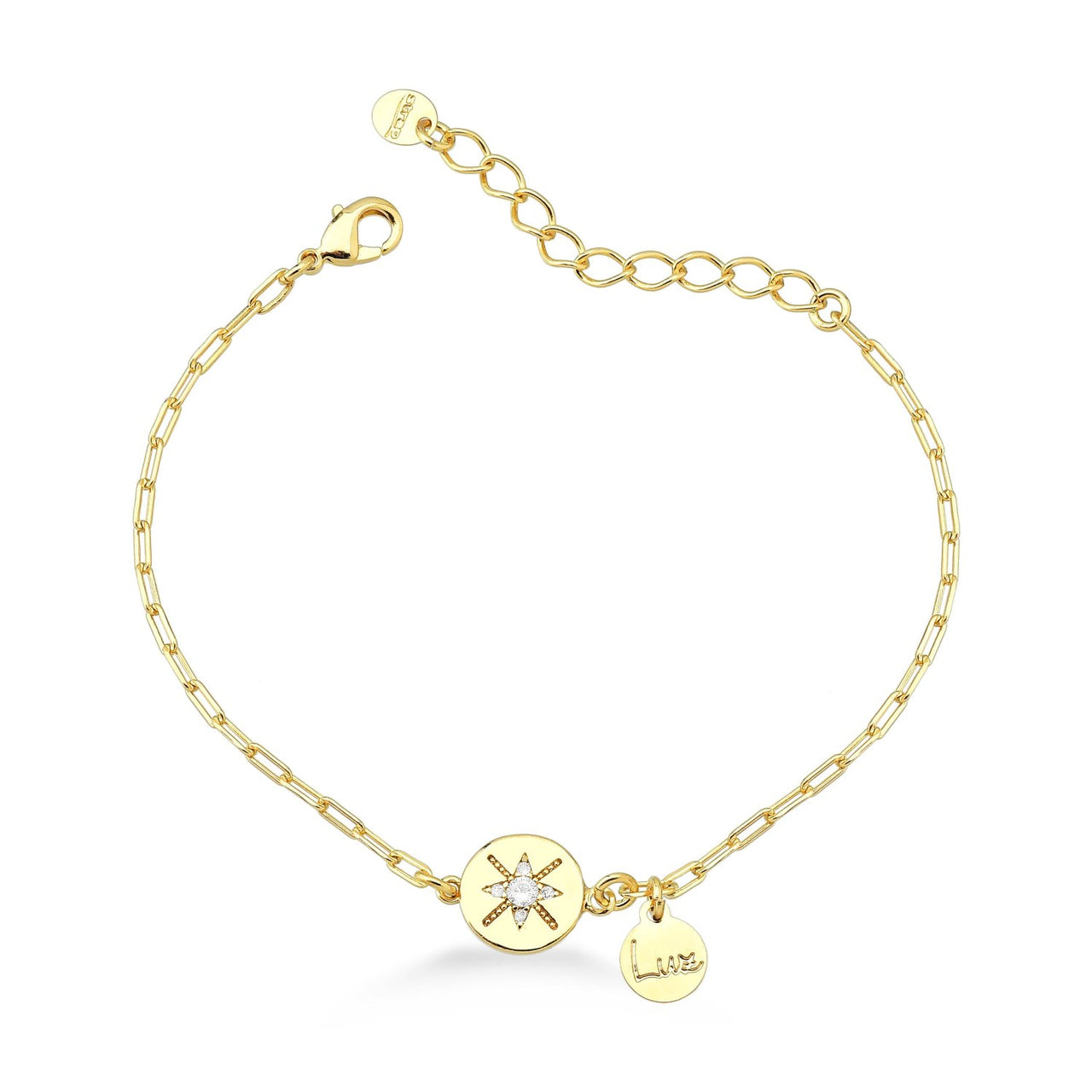 PULSEIRA LUZ COM PINGENTE CRAVEJADO DE ZIRCÔNIAS