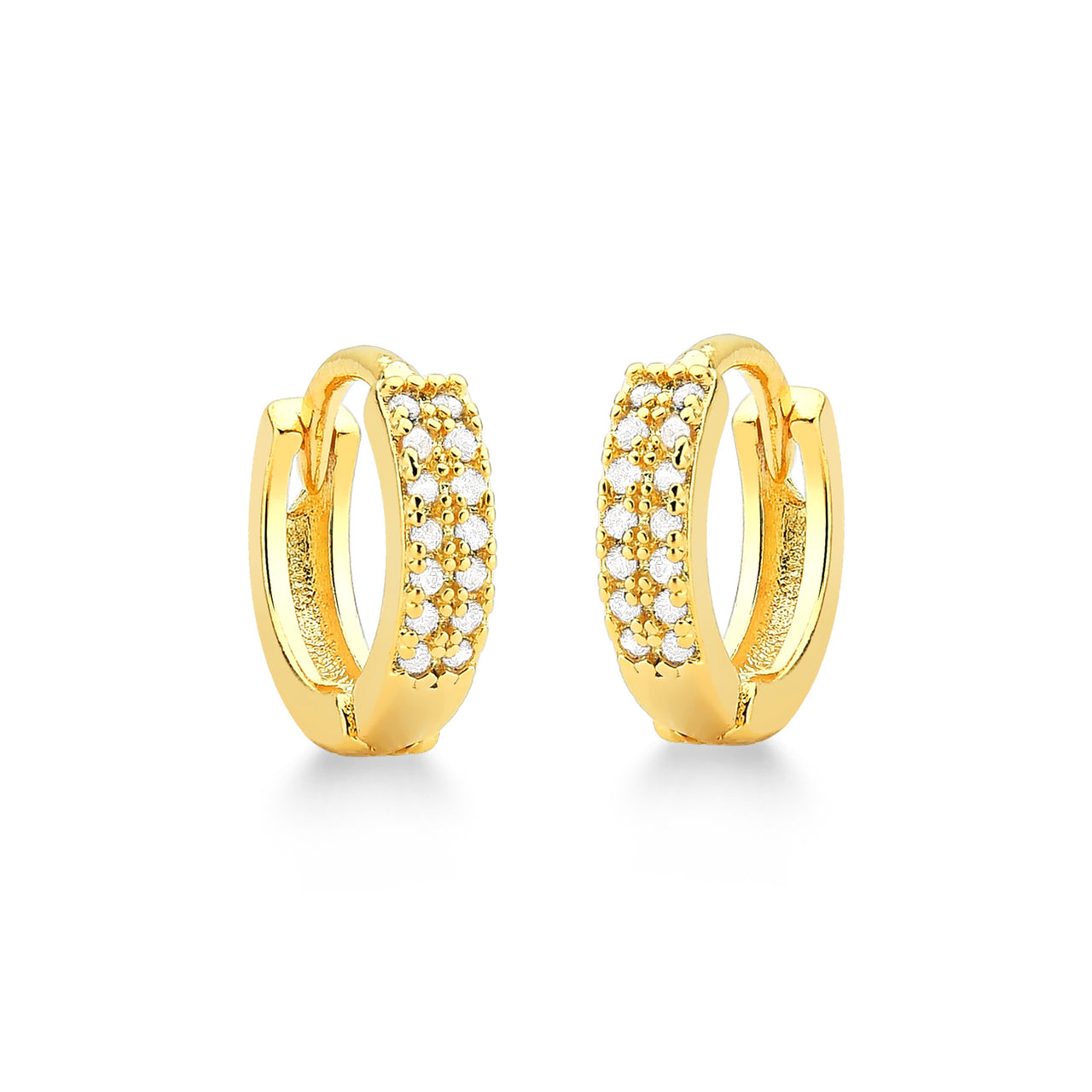 BRINCO ARGOLA CRAVEJADO M FOLHEADO A OURO 18K