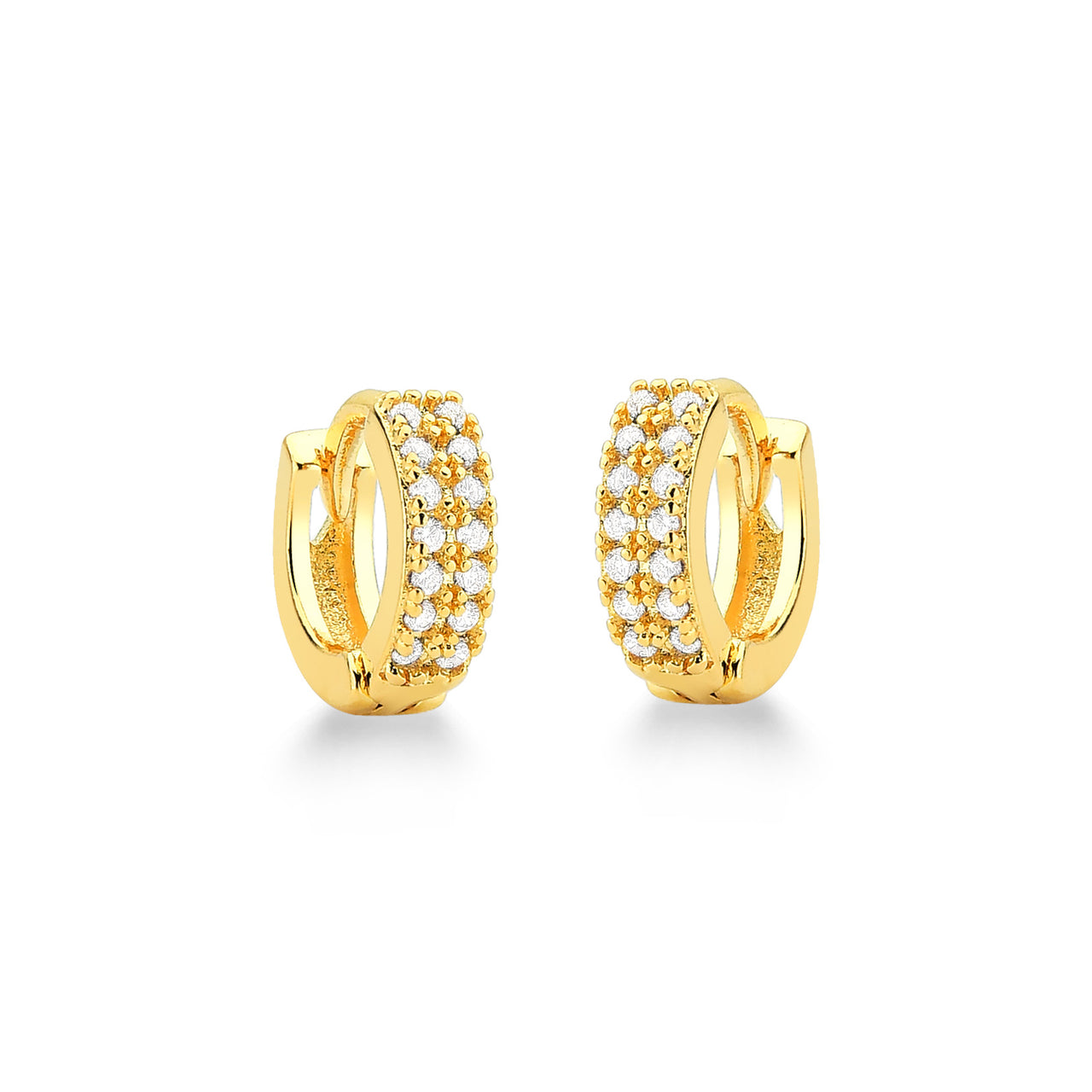 BRINCO ARGOLA CRAVEJADO P FOLHEADO A OURO 18K