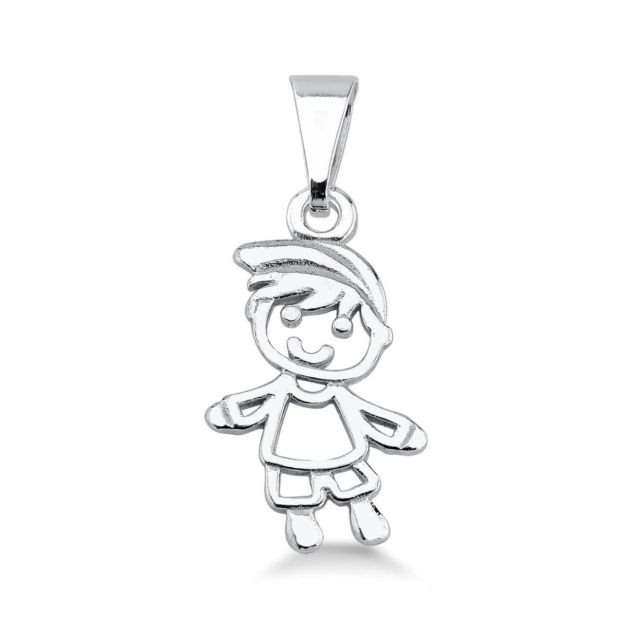 PINGENTE DE PRATA MENINO COM BONÉ