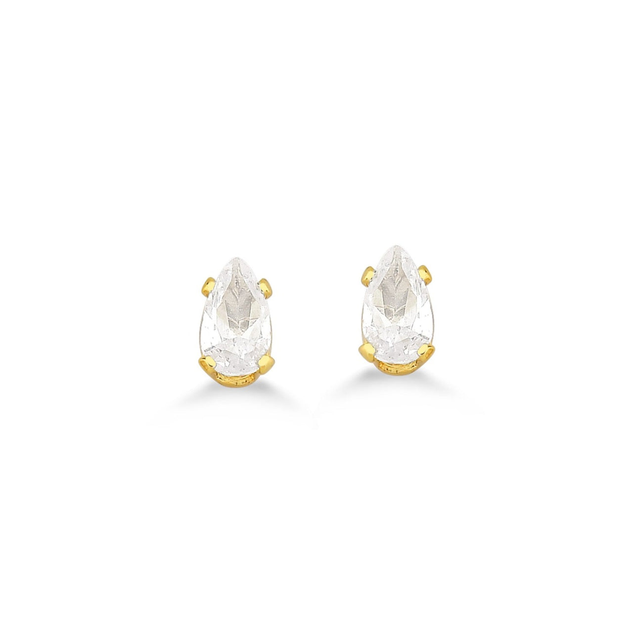 BRINCO GOTA ZIRCÔNIA CRISTAL FOLHEADO A OURO 18K