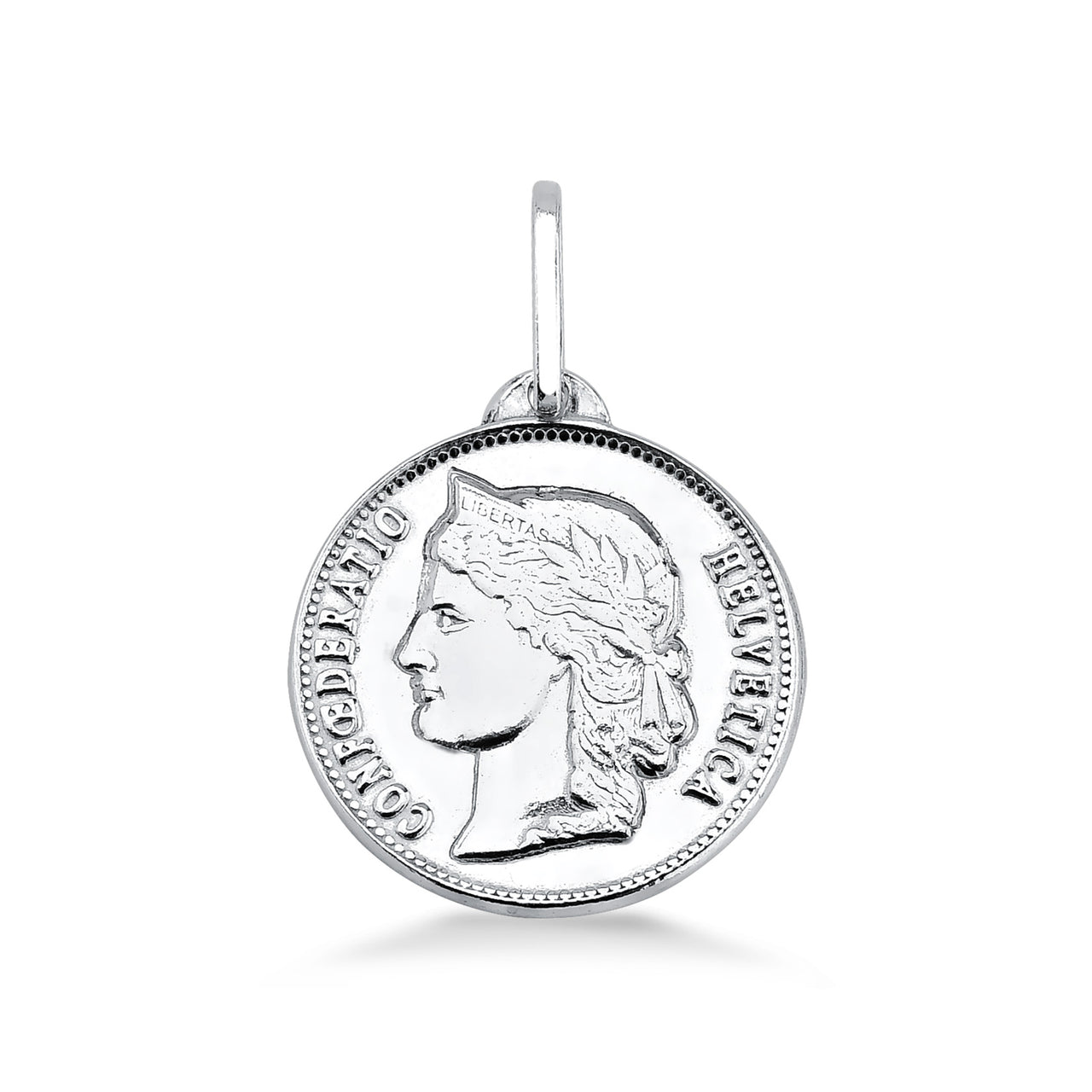 PINGENTE DE PRATA MOEDA REPÚBLICA HELVETICA