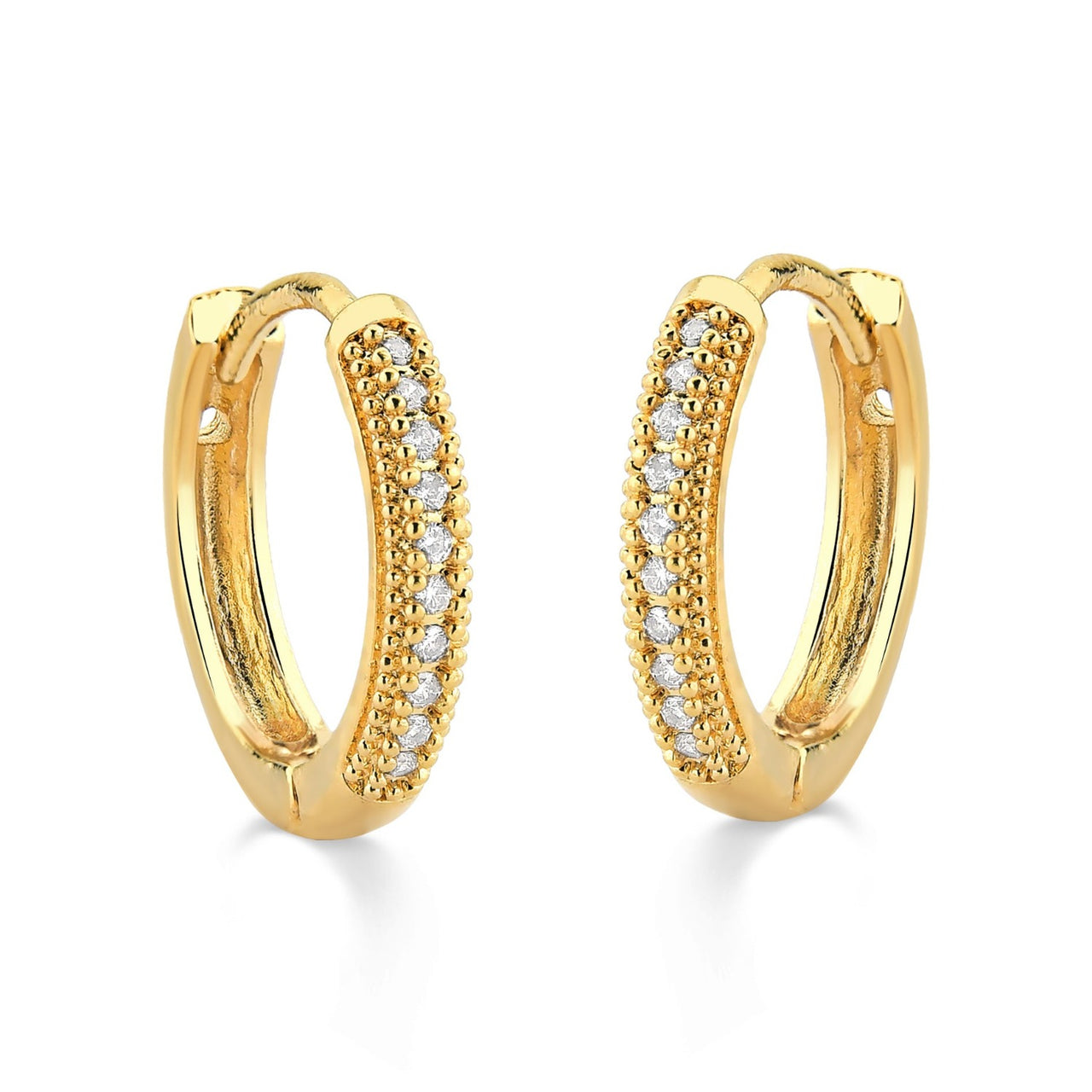 BRINCO DE ARGOLA GRANDE CRAVEJADA DE ZIRCÔNIA FOLHEADO A OURO 18K