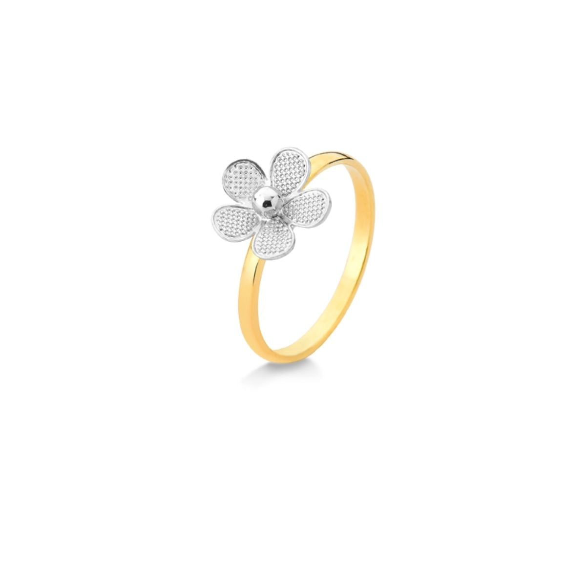 ANEL FALANGE FLOR PEQUENA FOLHEADO A OURO 18K