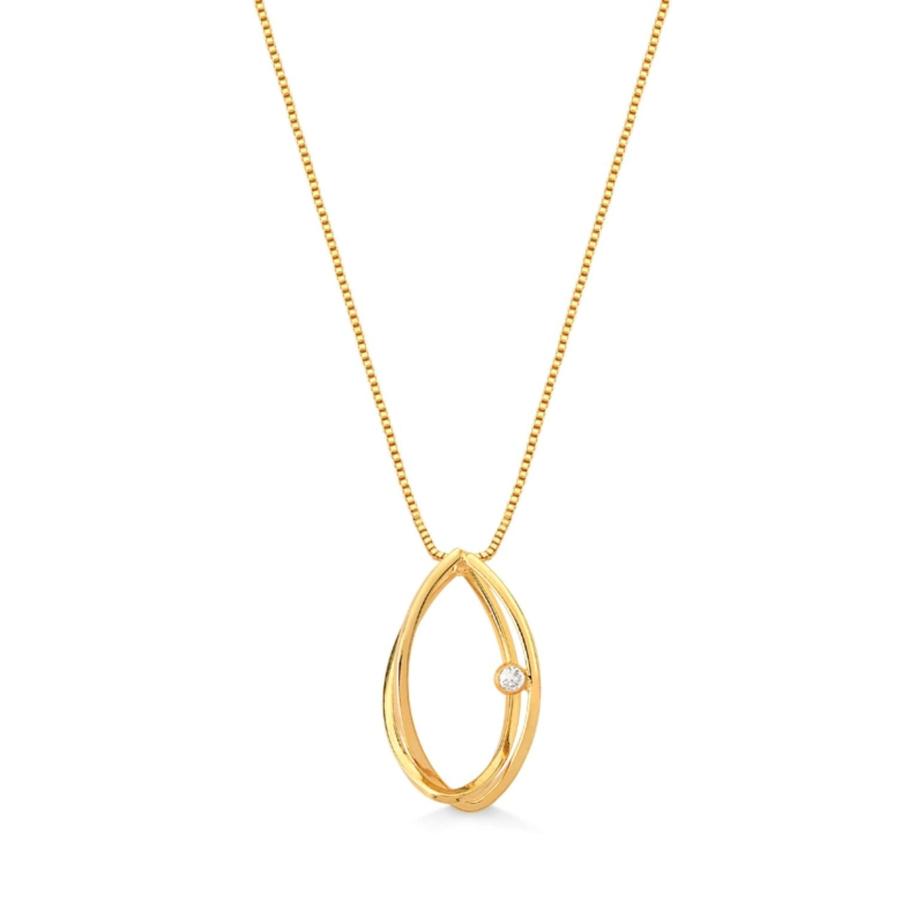 COLAR COM PINGENTE EM ELOS FOLHEADO A OURO 18K
