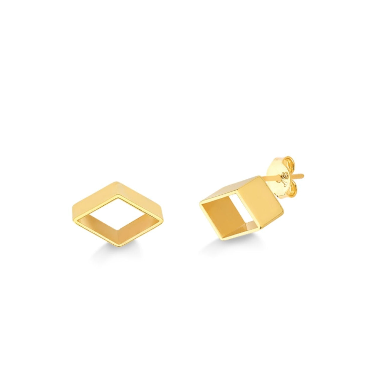 BRINCO LOSANGO FOLHEADO A OURO 18K