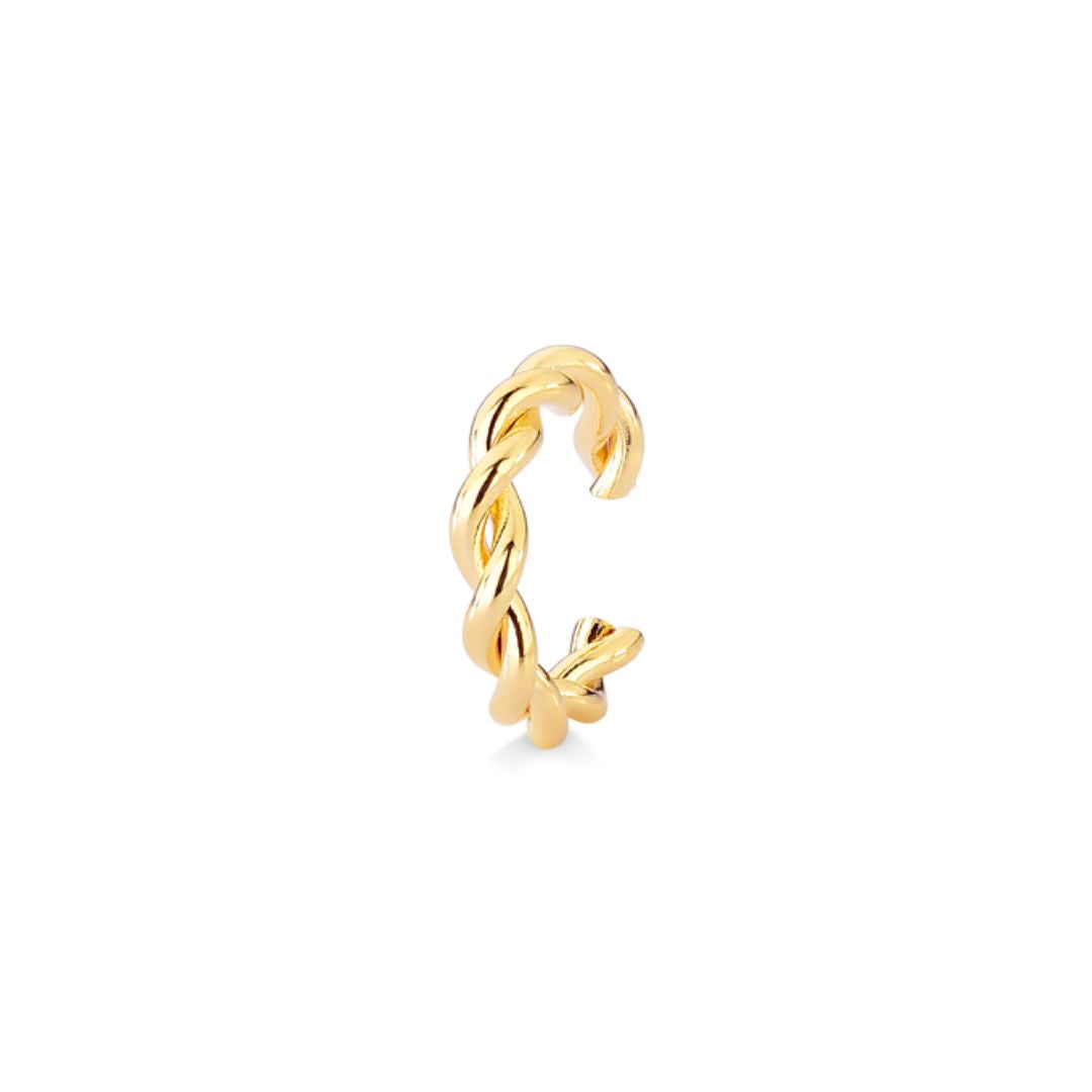 PIERCING DE FIO TORCIDO FOLHEADO A OURO 18K