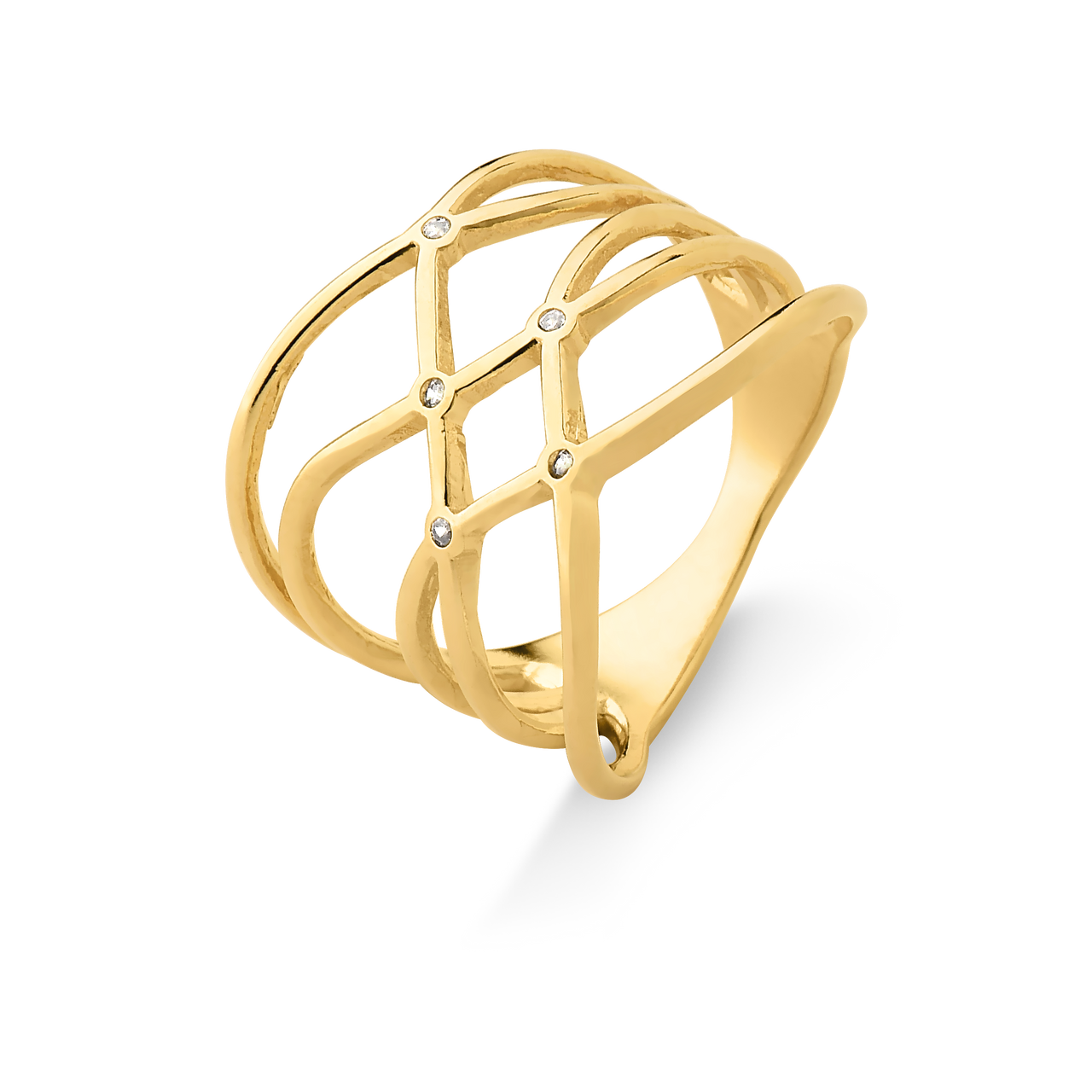 ANEL LINHAS FOLHEADO A OURO 18K