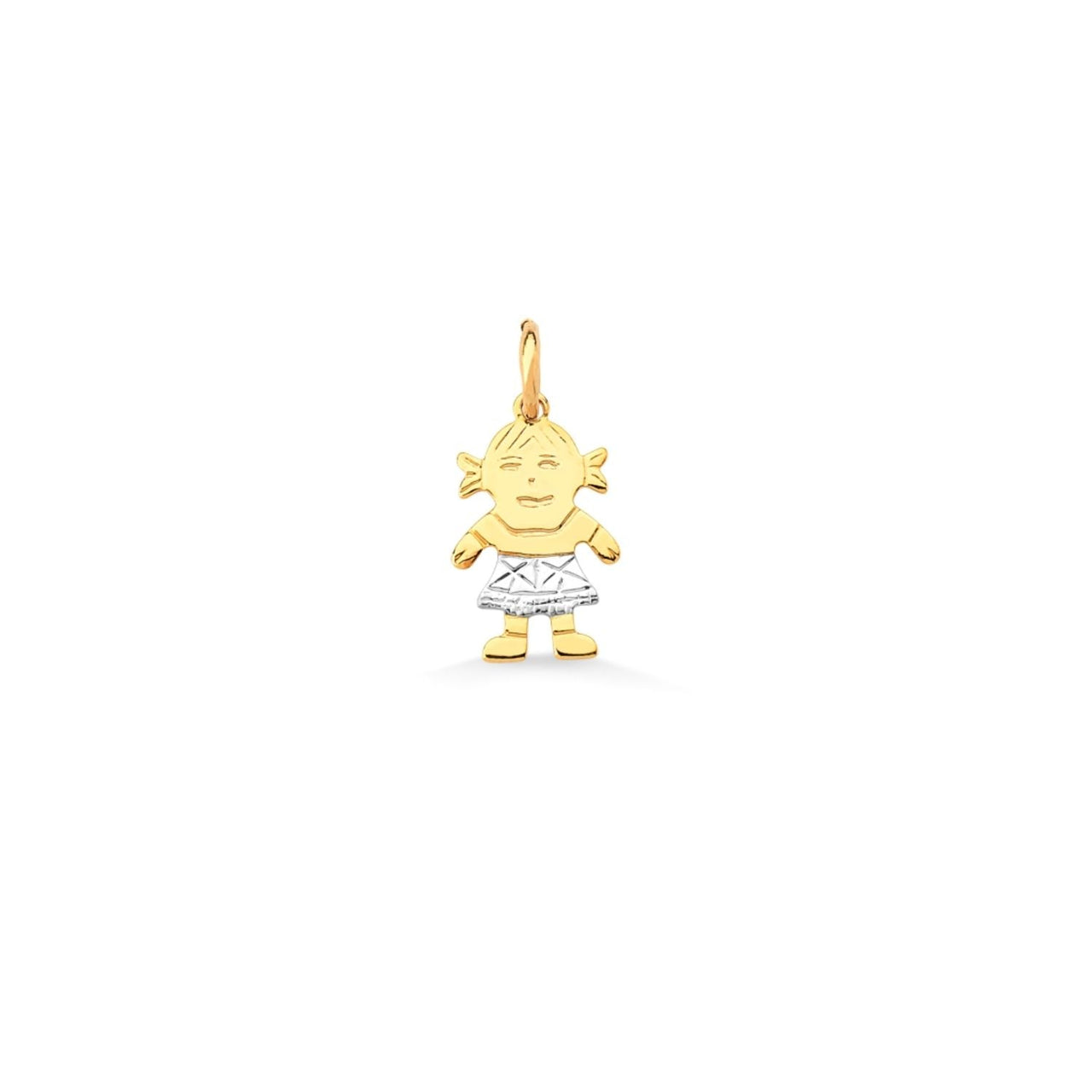 PINGENTE MINI MENINA FOLHEADO A OURO 18K