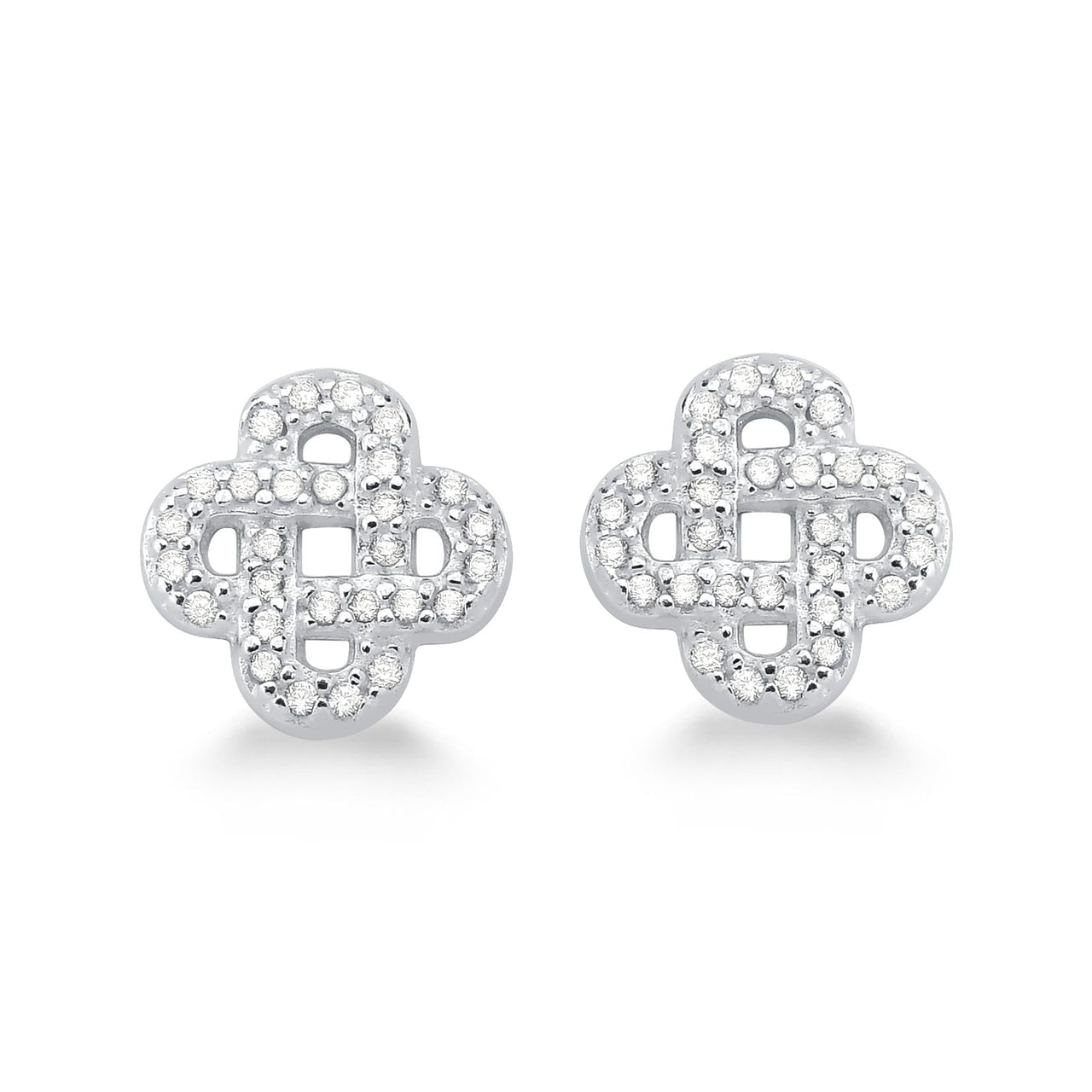 BRINCO DE PRATA 925 ELOS ENTRELAÇADOS CRAVEJADOS DE ZIRCONIA