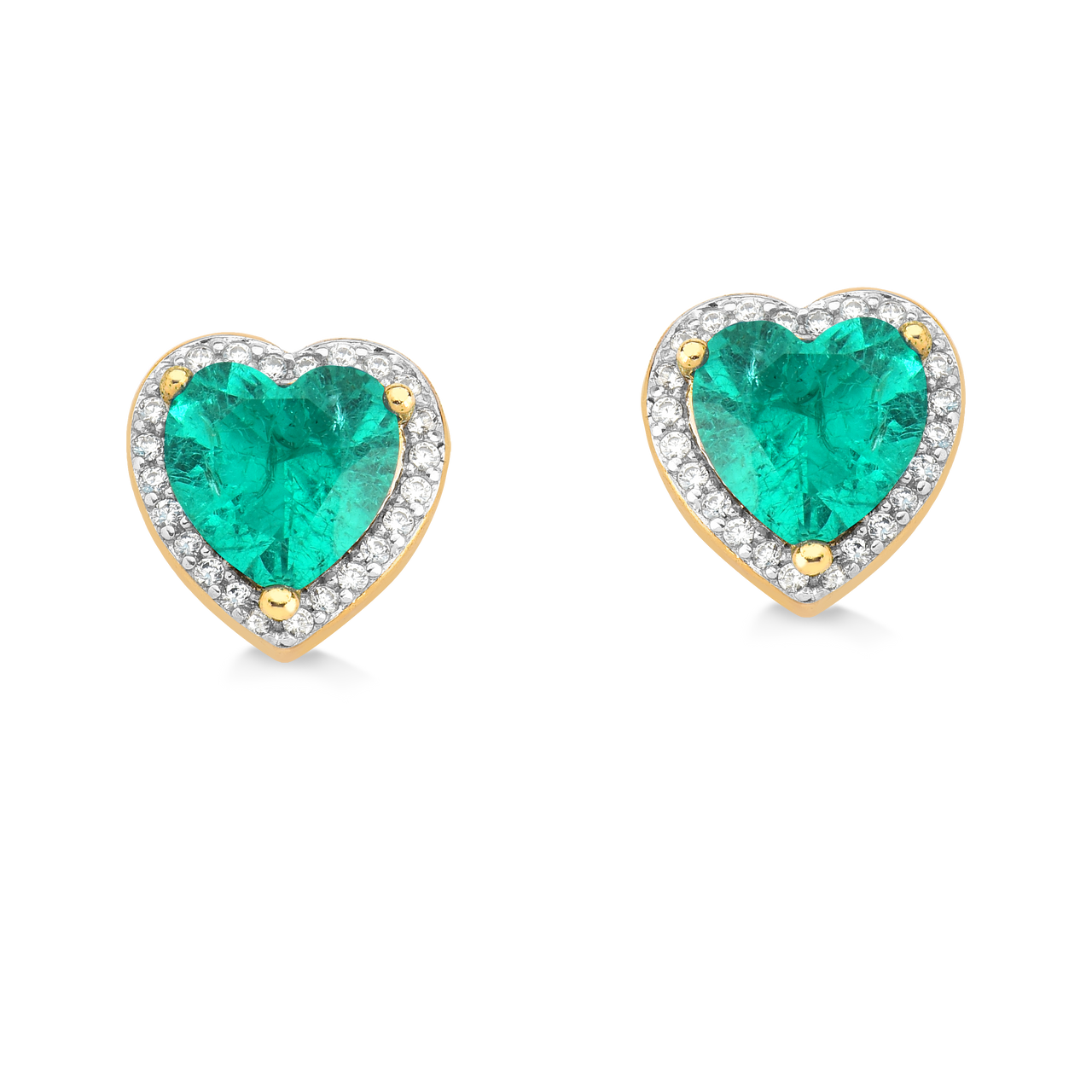 BRINCO CORAÇÃO PEDRA FUSION VERDE CRAVEJADO DE ZIRCONIAS FOLHEADO A OURO 18K