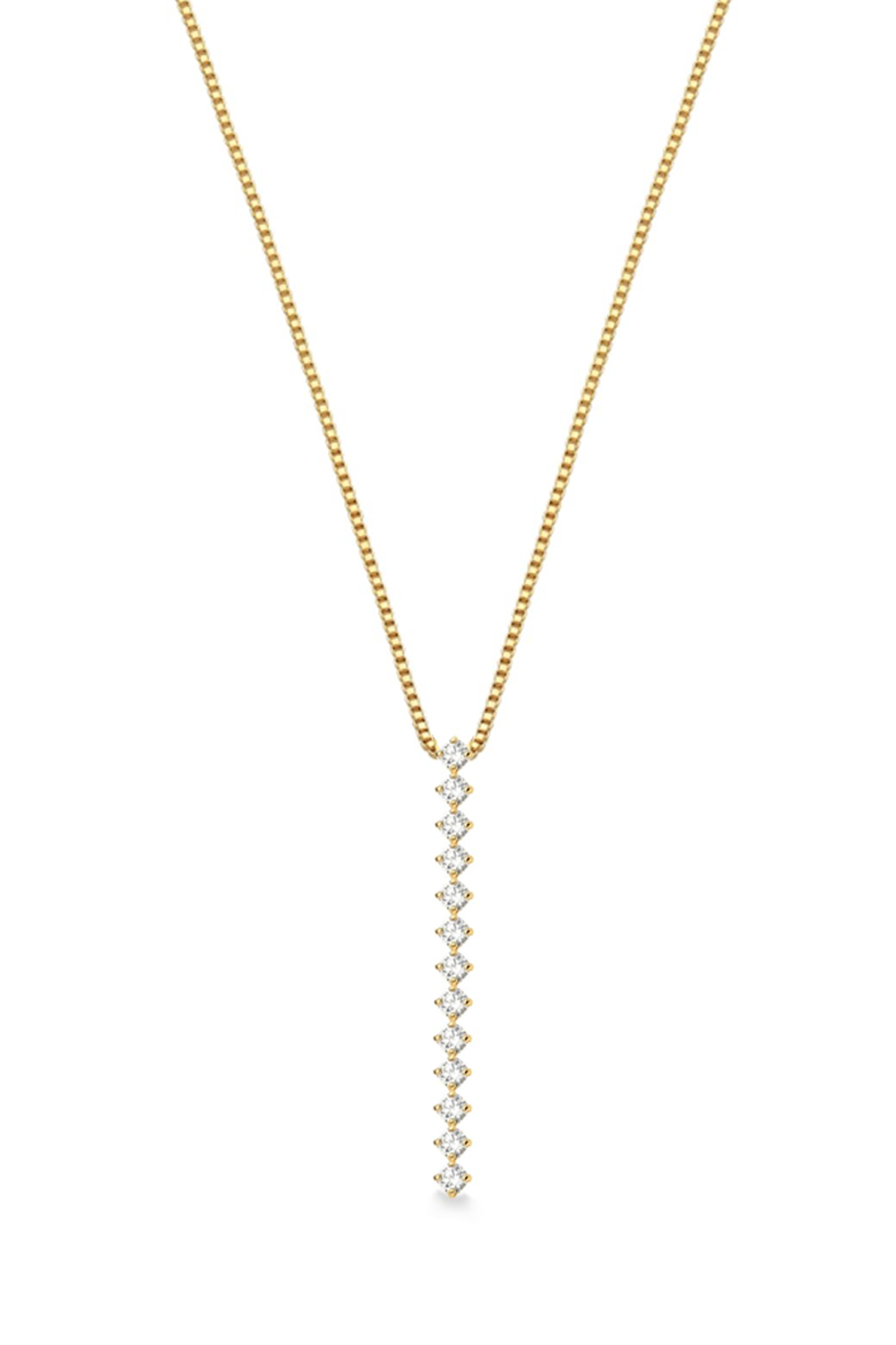 COLAR COM PINGENTE PALITO DE ZIRCÔNIAS FOLHEADO A OURO 18K