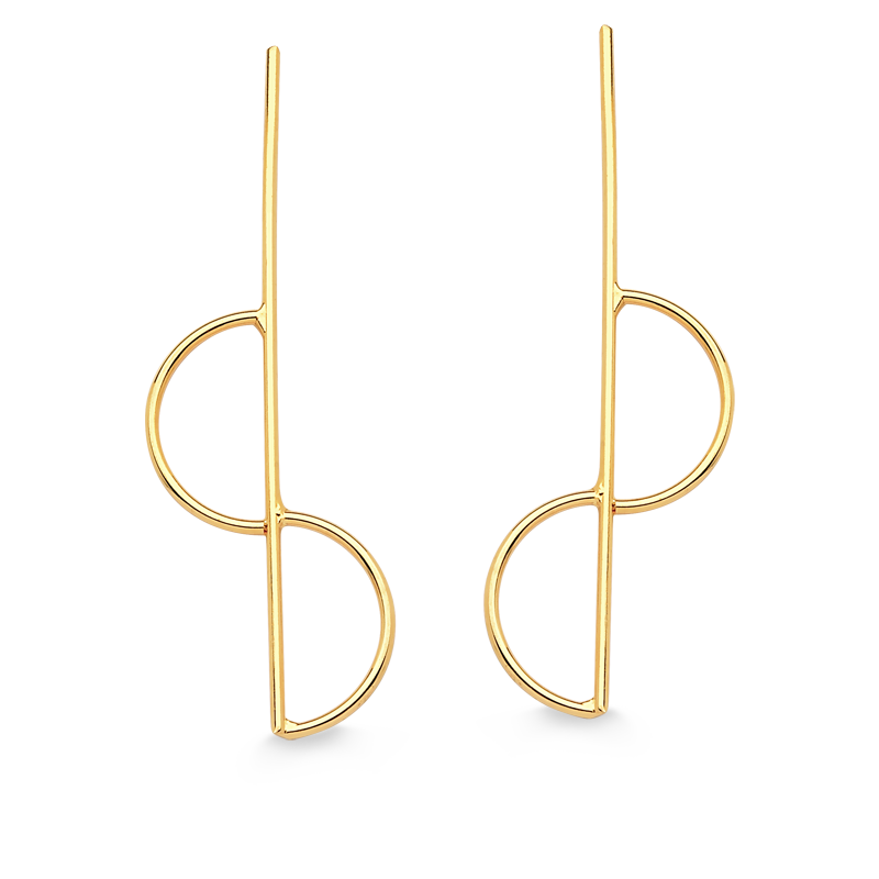 BRINCO PALITO MEIO INFINITO FOLHEADO A OURO 18K