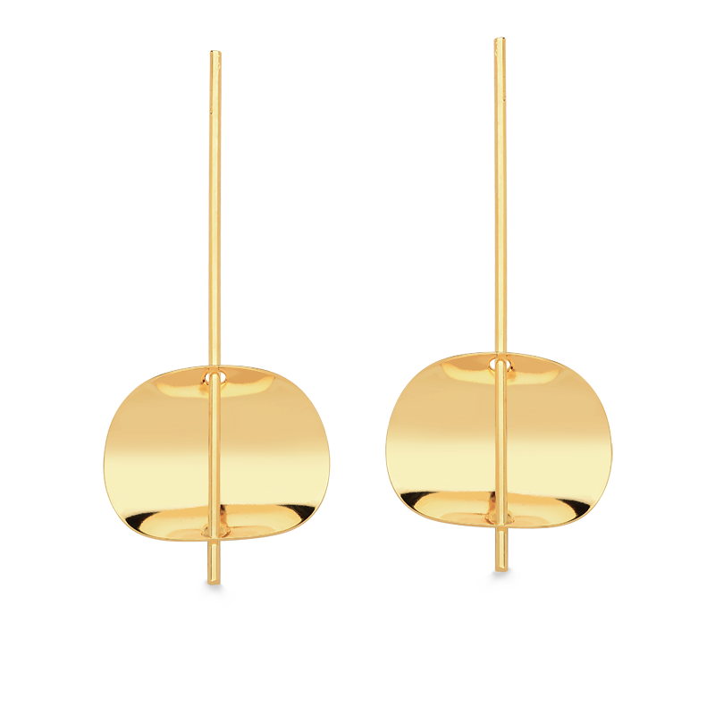 BRINCO PALITO COM LÂMINA CIRCULAR FOLHEADO A OURO 18K