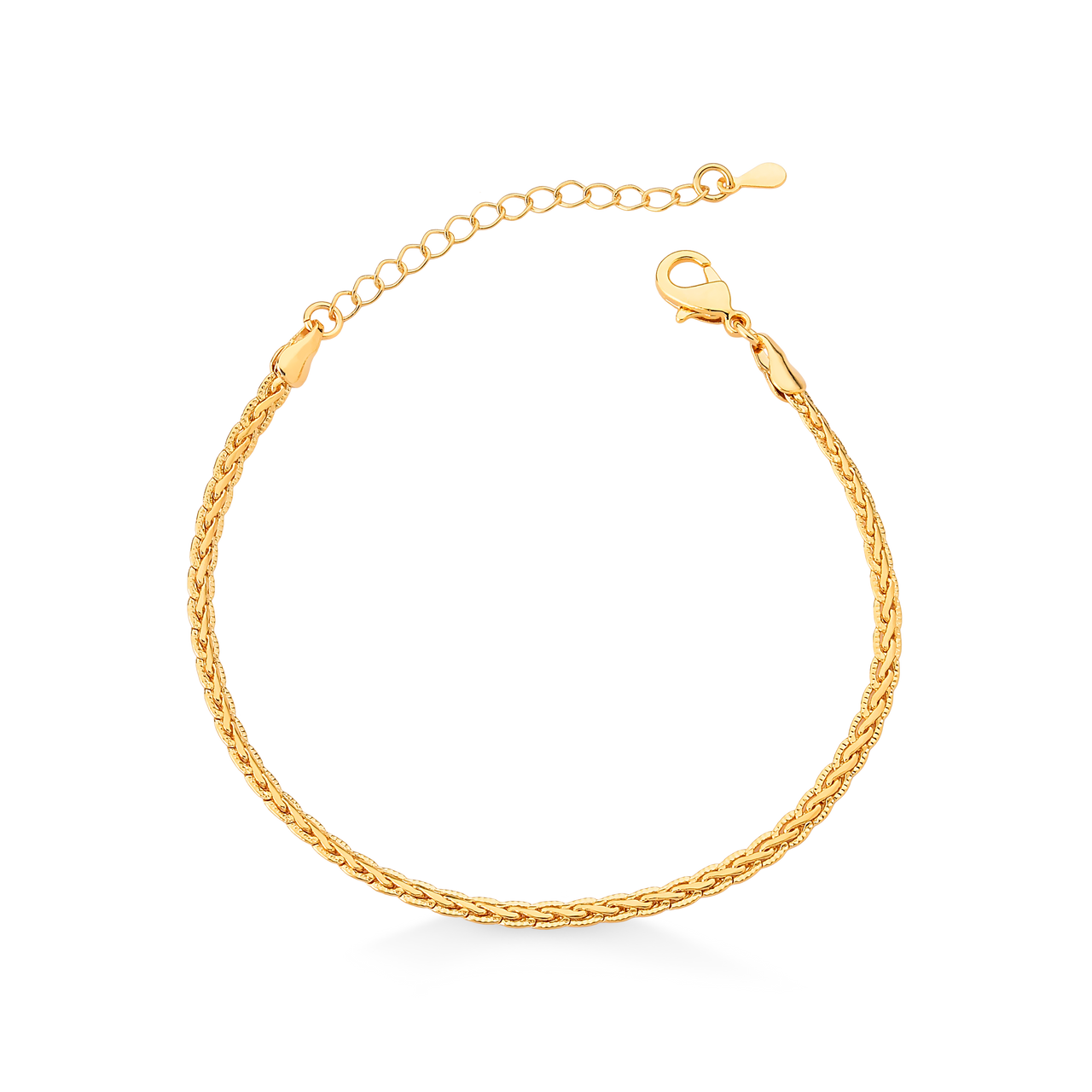 PULSEIRA TRANÇADA FOLHEADA A OURO 18K